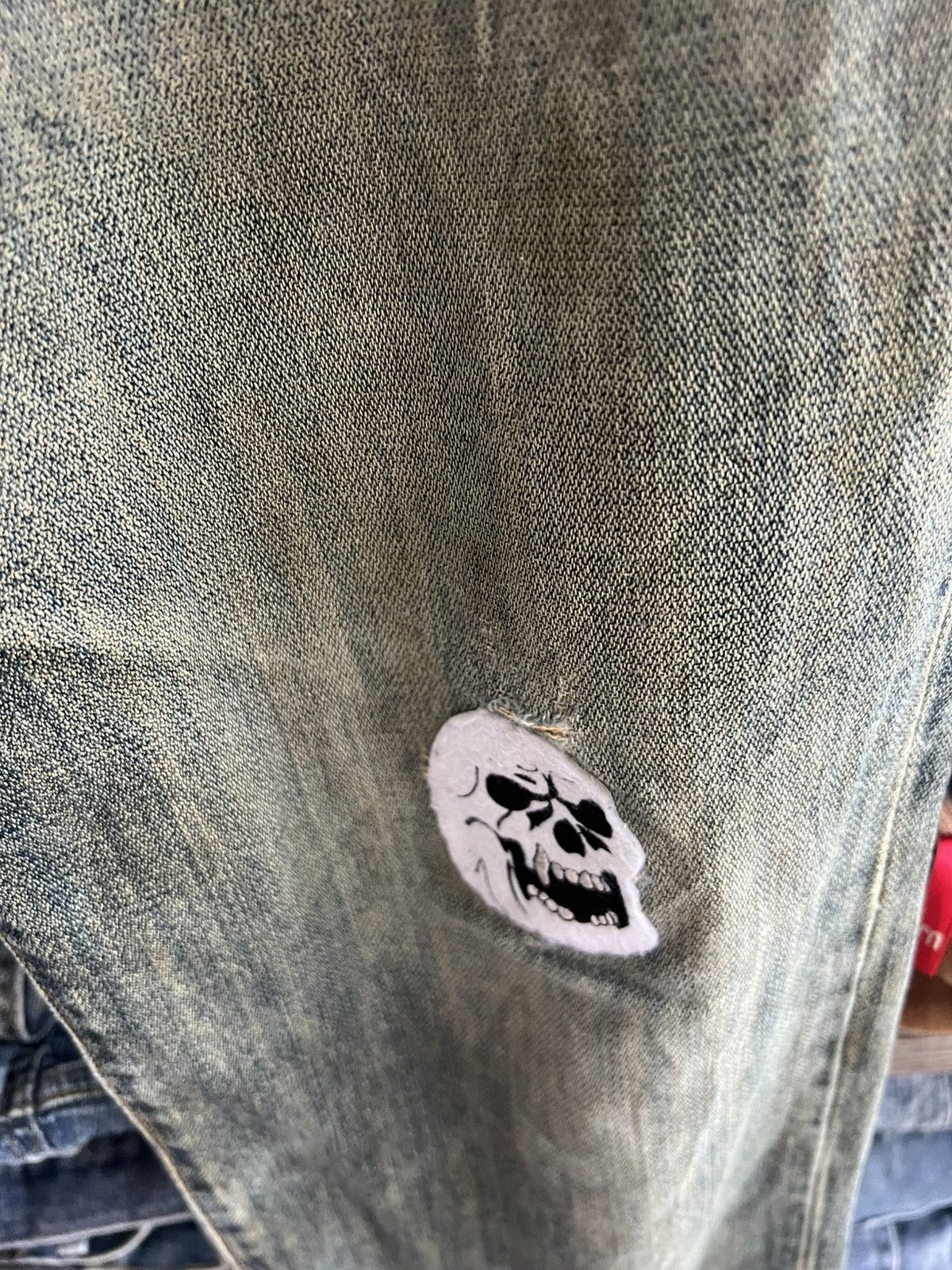 Wrangler 🔥Vintage Wrangler Skulls Patches Distressed Denim Size US 30 / EU 46 - 10 Thumbnail
