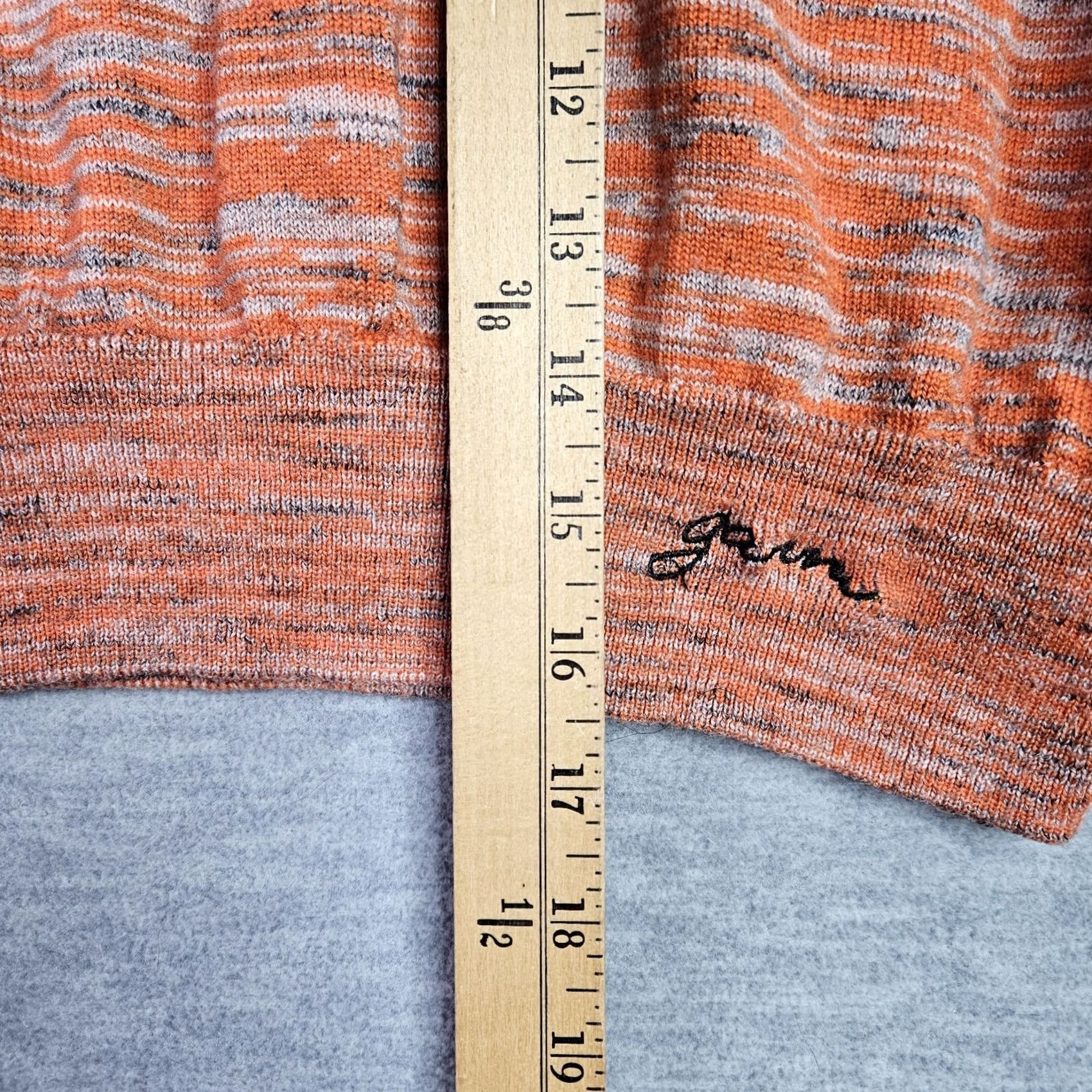 Ganni Ganni Merino Mouline Top Women’s Cropped 100% Wool Knit Elbow Sleeve Size L Orange Short Sleeve Regular Fit Crew Neck Shirt Size L / US 10 / IT 46 - 4 Thumbnail