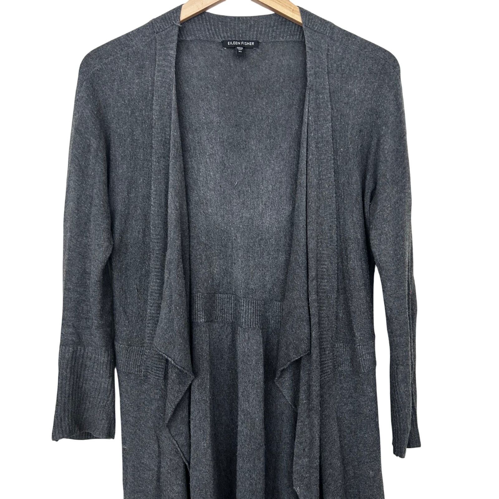 Eileen Fisher Eileen Fisher Gray Open Front Cardigan Sz XS Size XS / US 0-2 / IT 36-38 - 3 Thumbnail