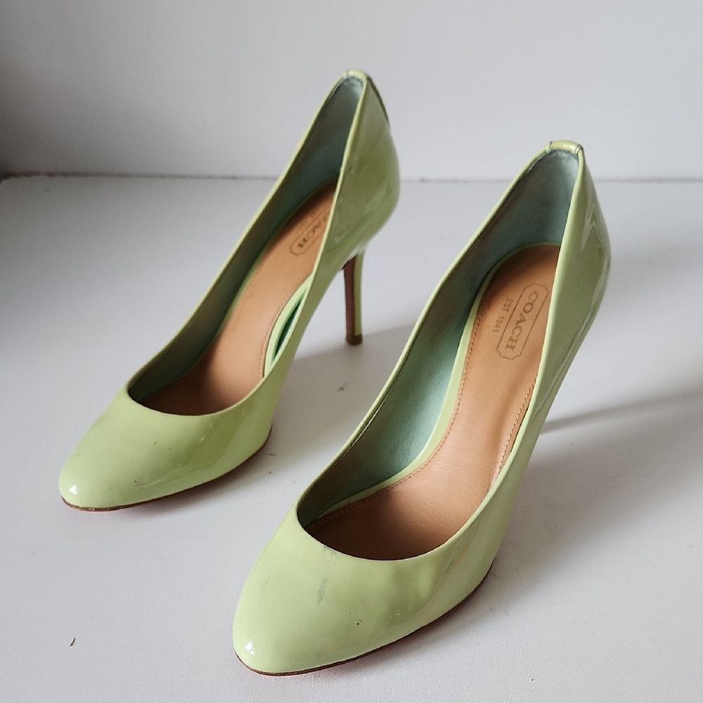 Coach COACH | Patent Leather Herls Rounded Toe In Mint Green Sz 7 Size US 7.5 / IT 37.5 - 1 Thumbnail