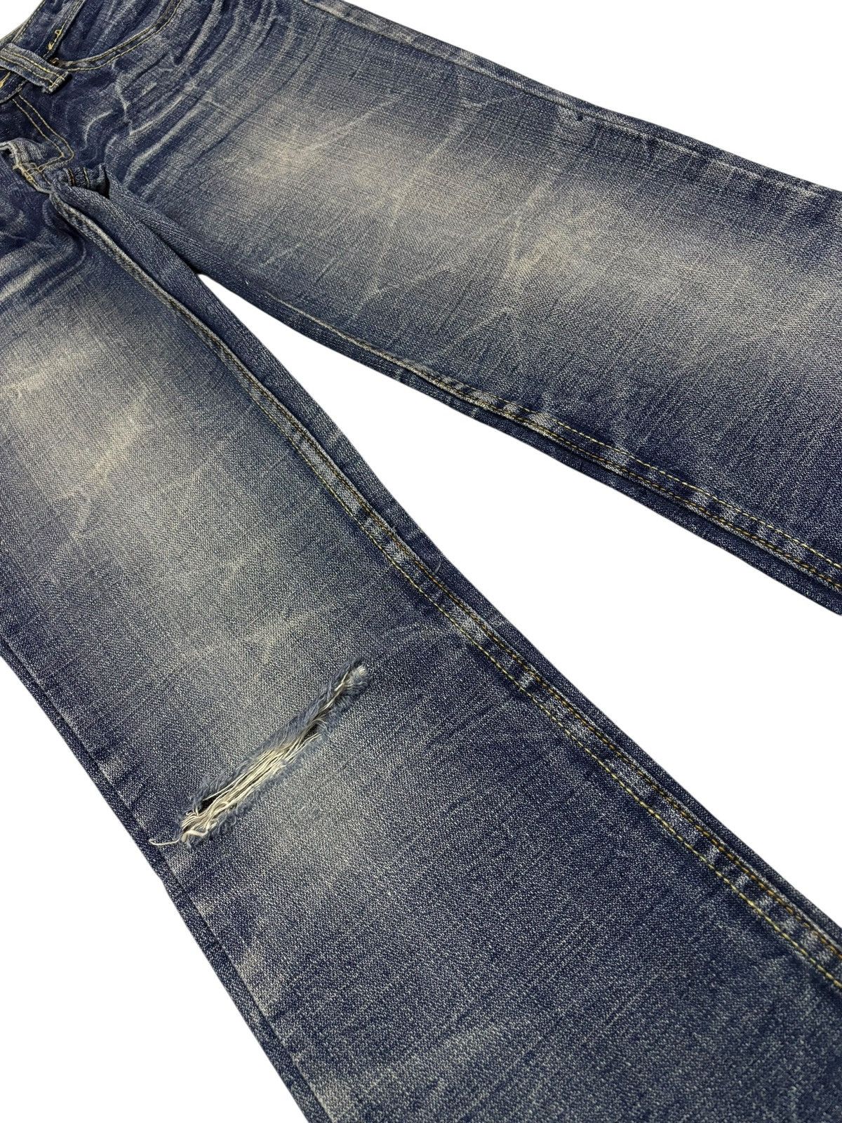 Japanese Brand Vtg Africa Taro Japan Flare Honeycomb Faded Distressed Jeans Size US 28 / EU 44 - 4 Thumbnail