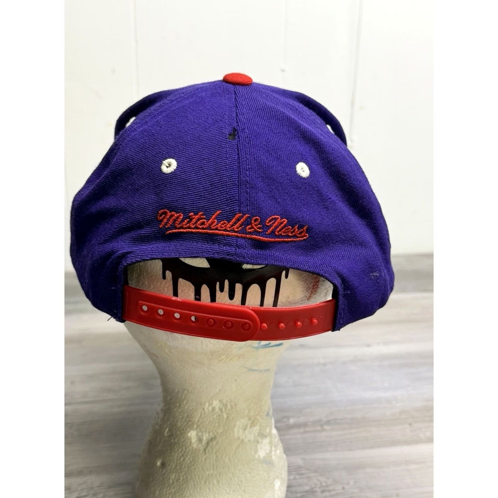 Mitchell & Ness MITCHELL & NESS NBA Toronto Raptors Team Script Snapback Hat Purple Red Mens OSFA Cap Size ONE SIZE - 6 Thumbnail