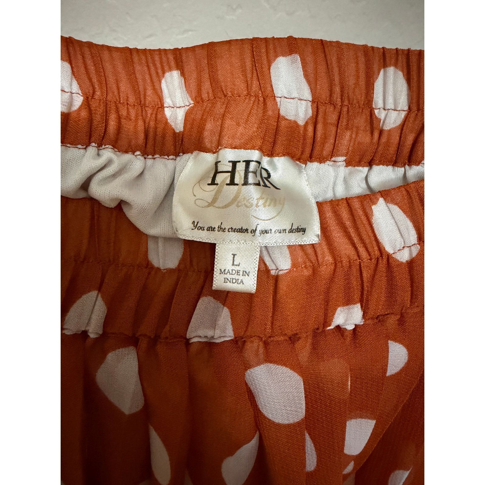 Unowned Her Dynasty Rust Polka Dot Midi Skirt Elastic Waist-large Size 32" / US 10 / IT 46 - 2 Thumbnail
