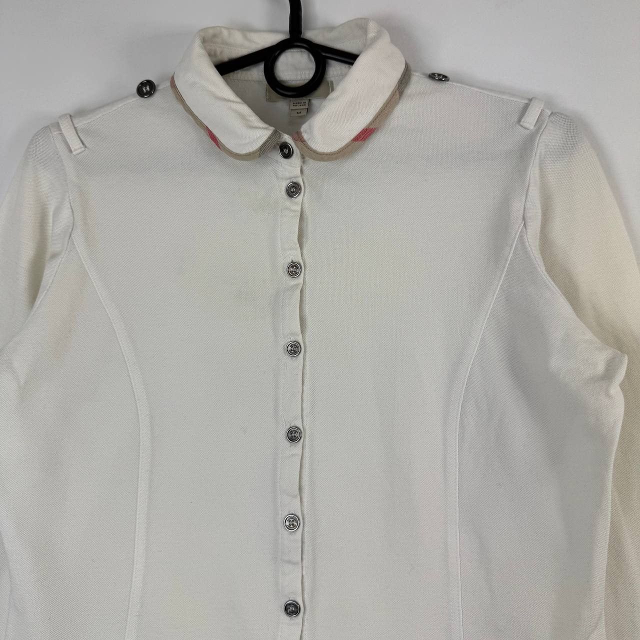 Burberry Burberry Brit Womens Nova Check Collar Top White Size M Size M / US 6-8 / IT 42-44 - 2 Thumbnail