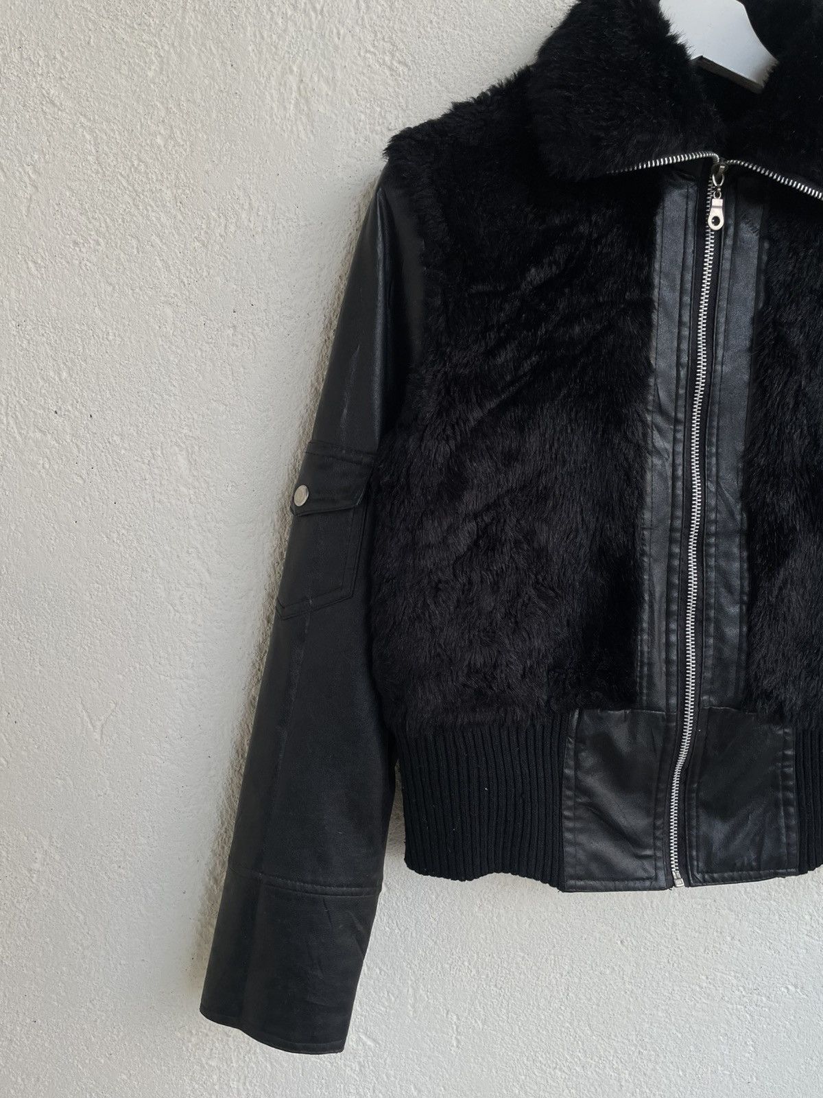 14th Addiction 2000s LGB Faux Fur Leather Jacket Cropped Undercover Gothic Size US S / EU 44-46 / 1 - 4 Thumbnail