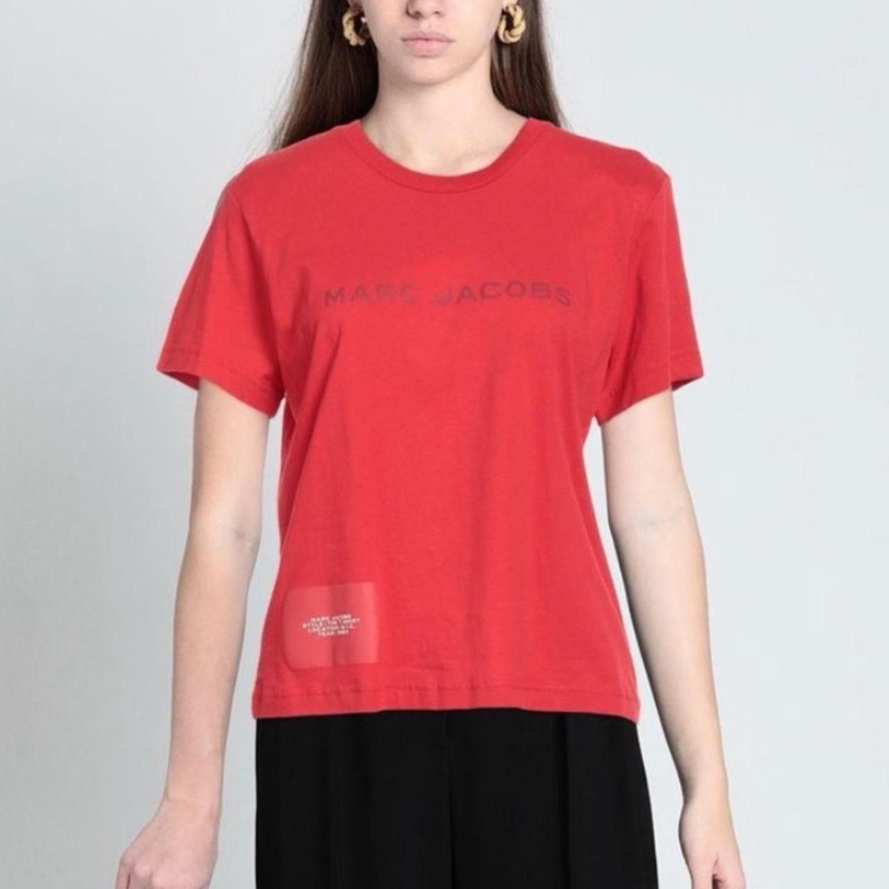 image of Marc Jacobs Women’S Cotton Logo Tee in Red, Women's (Size Small)