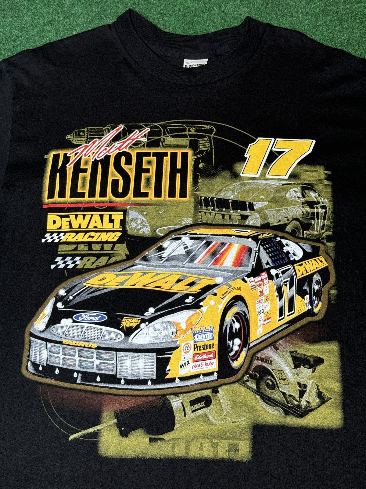 NASCAR × Vintage Vtg 90s Y2K Matt Kenseth Dewalt Roush Racing Nascar T Shirt Size US L / EU 52-54 / 3 - 2 Thumbnail