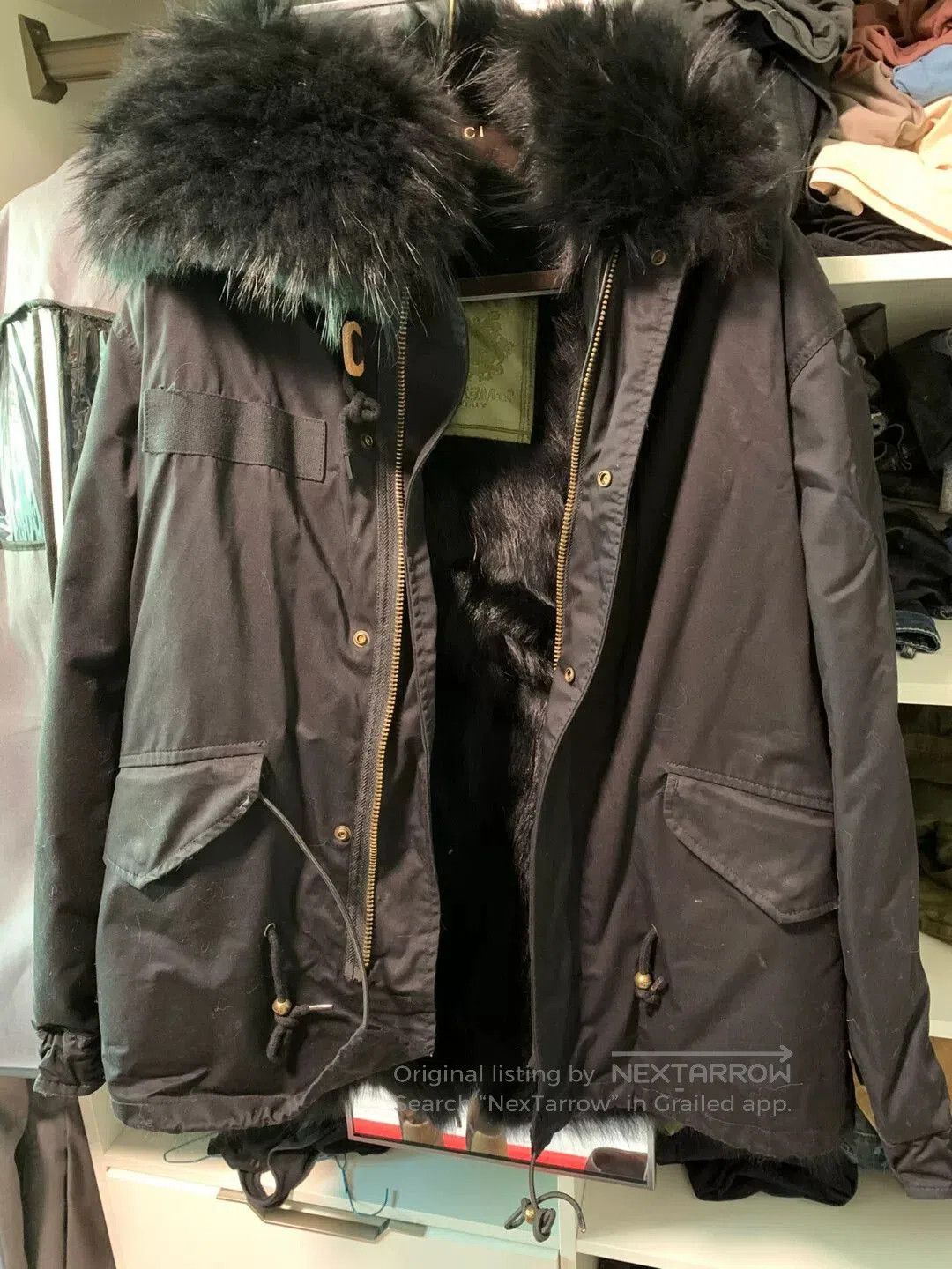 MR & MRS ITALY black fur. Size S / US 4 / IT 40 - 1 Thumbnail
