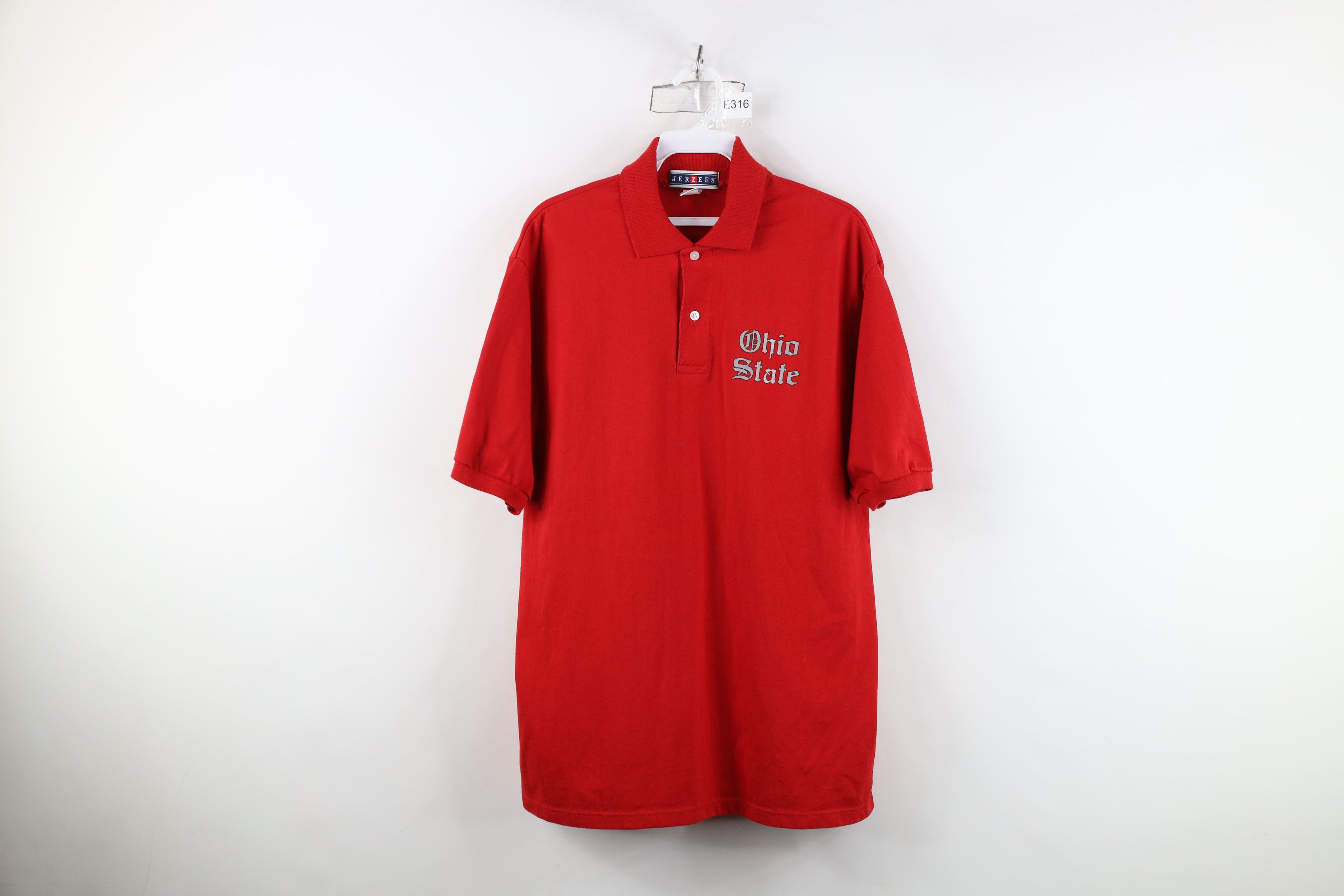 Vintage Vintage 90s Old English Ohio State University Polo Shirt USA Size US M / EU 48-50 / 2 - 1 Thumbnail