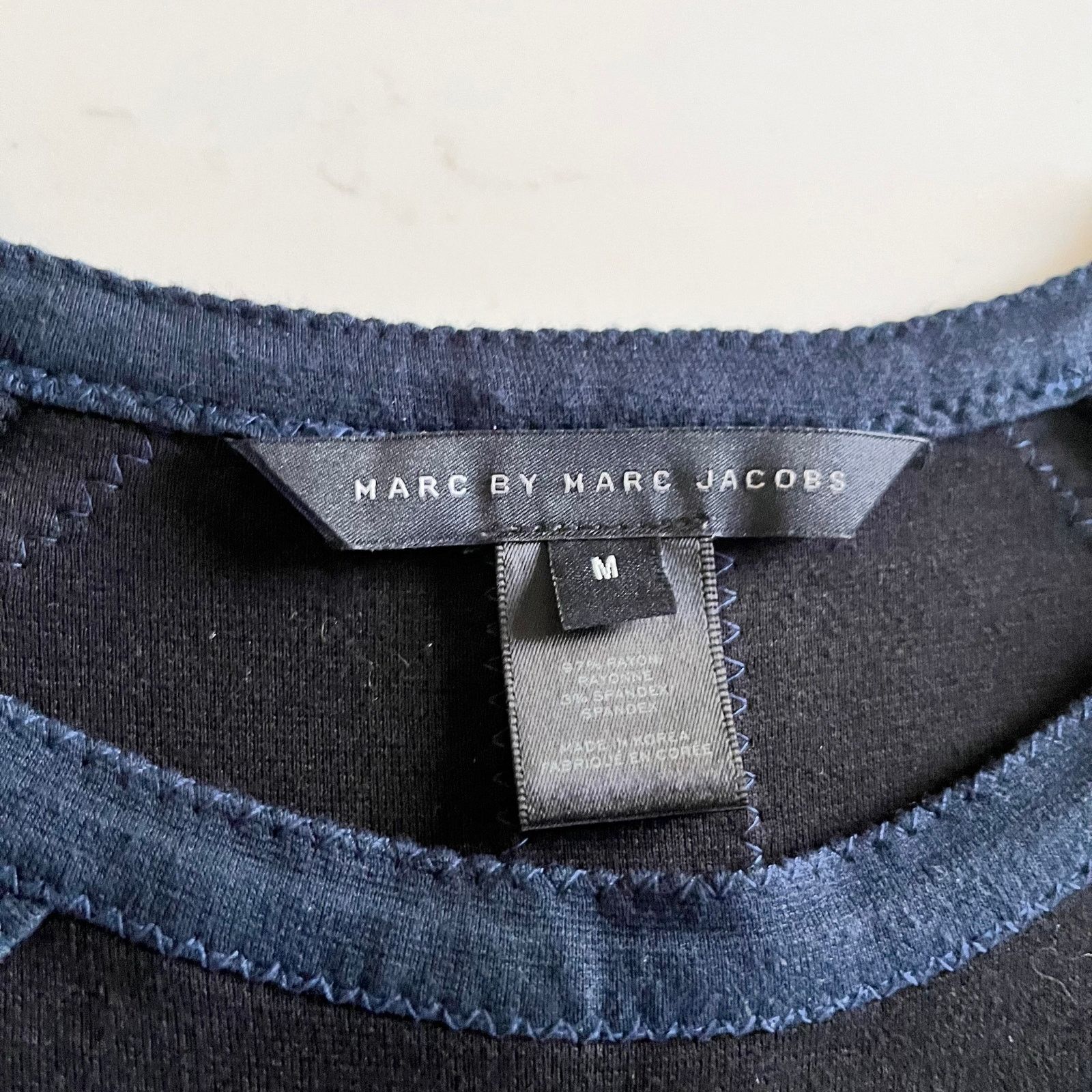 Marc by Marc Jacobs Marc by Marc Jacobs Black Blue Crewneck Shift Mini Dress Size M / US 6-8 / IT 42-44 - 3 Thumbnail