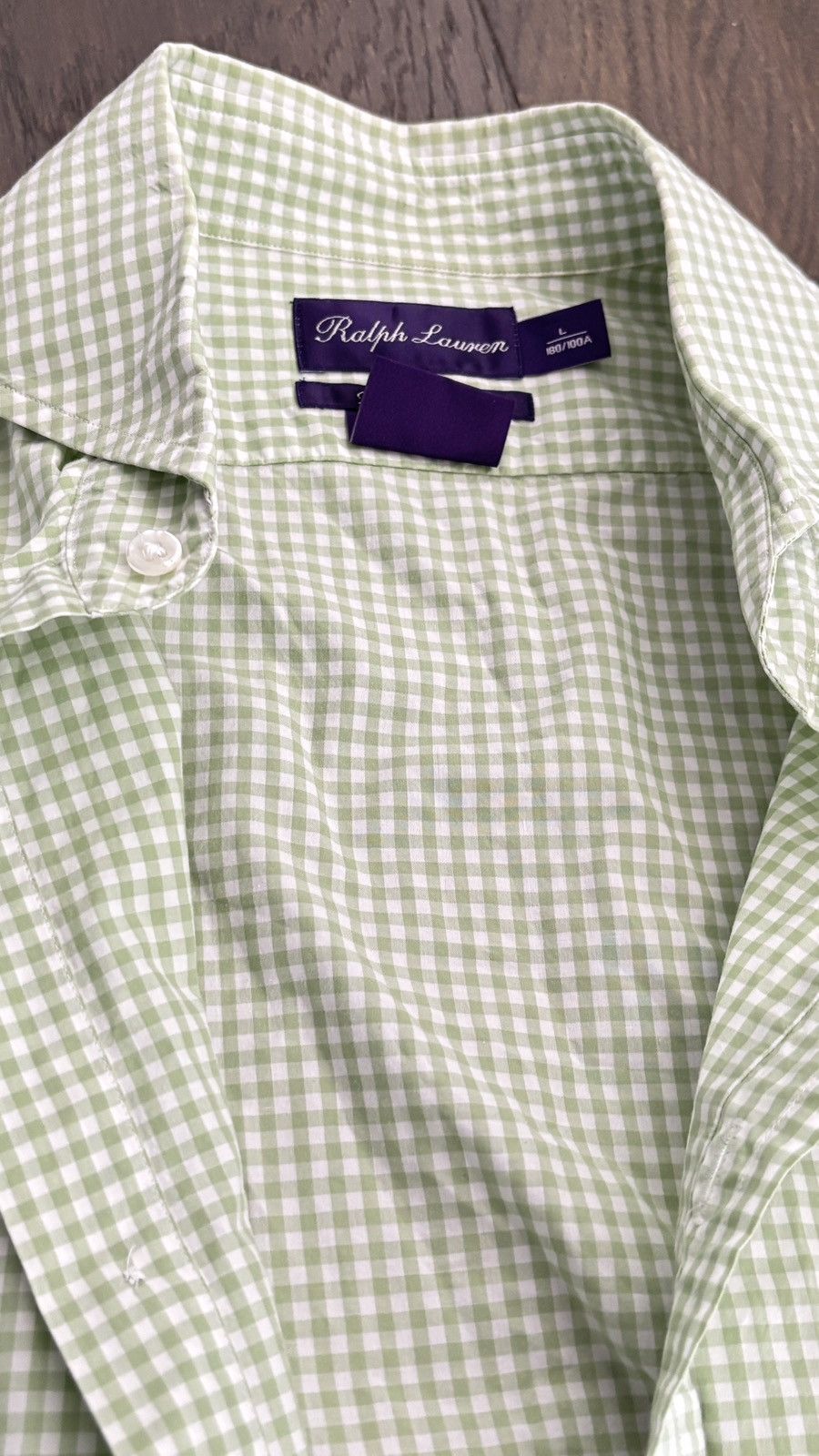 Polo Ralph Lauren × Ralph Lauren × Ralph Lauren Purple Label Ralph Lauren Purple Label Green Striped Button Up Size US L / EU 52-54 / 3 - 2 Thumbnail