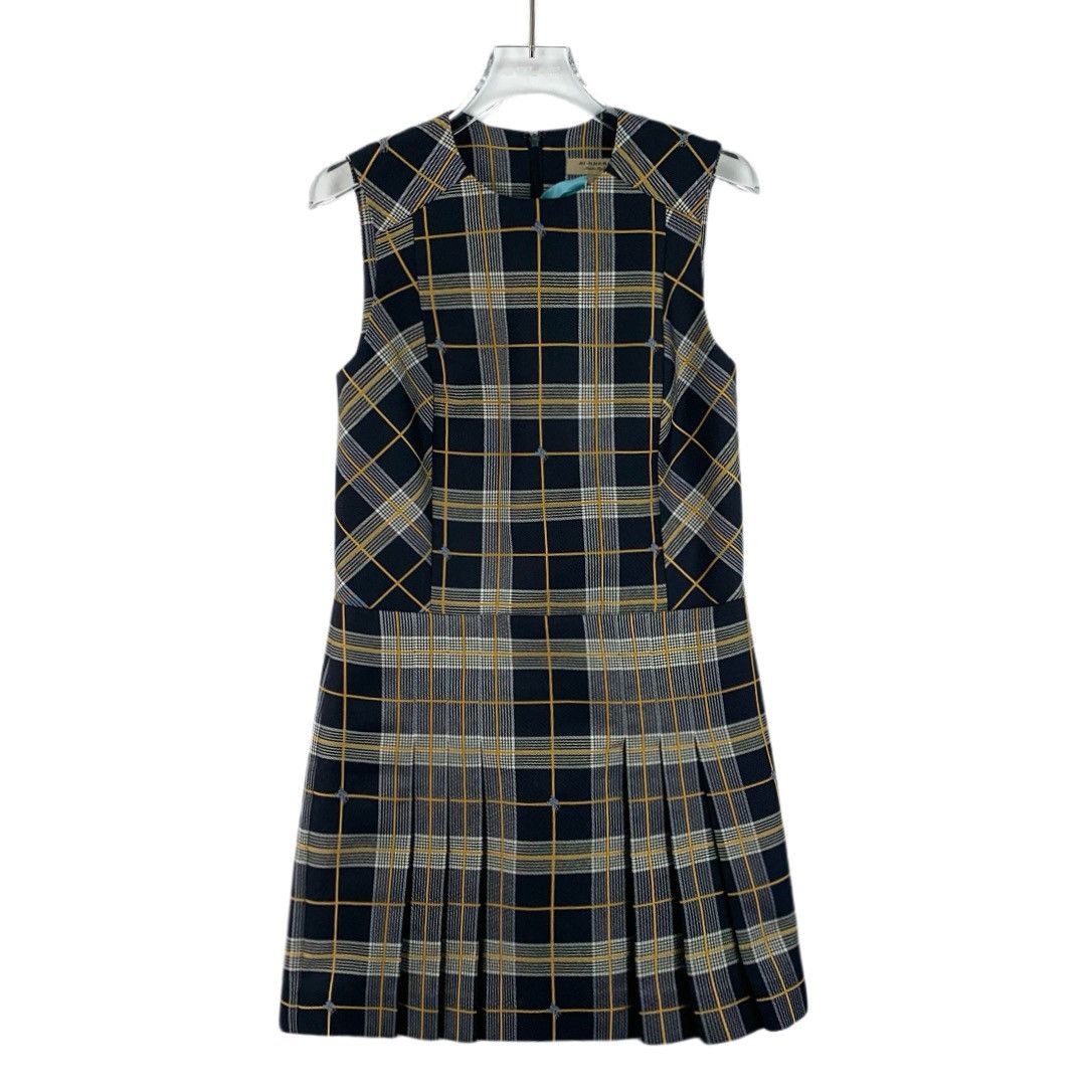 Burberry Burberry Colorblocked Pleated Patchwork Dress Size XXS / US 00 / IT 34 - 1 Thumbnail