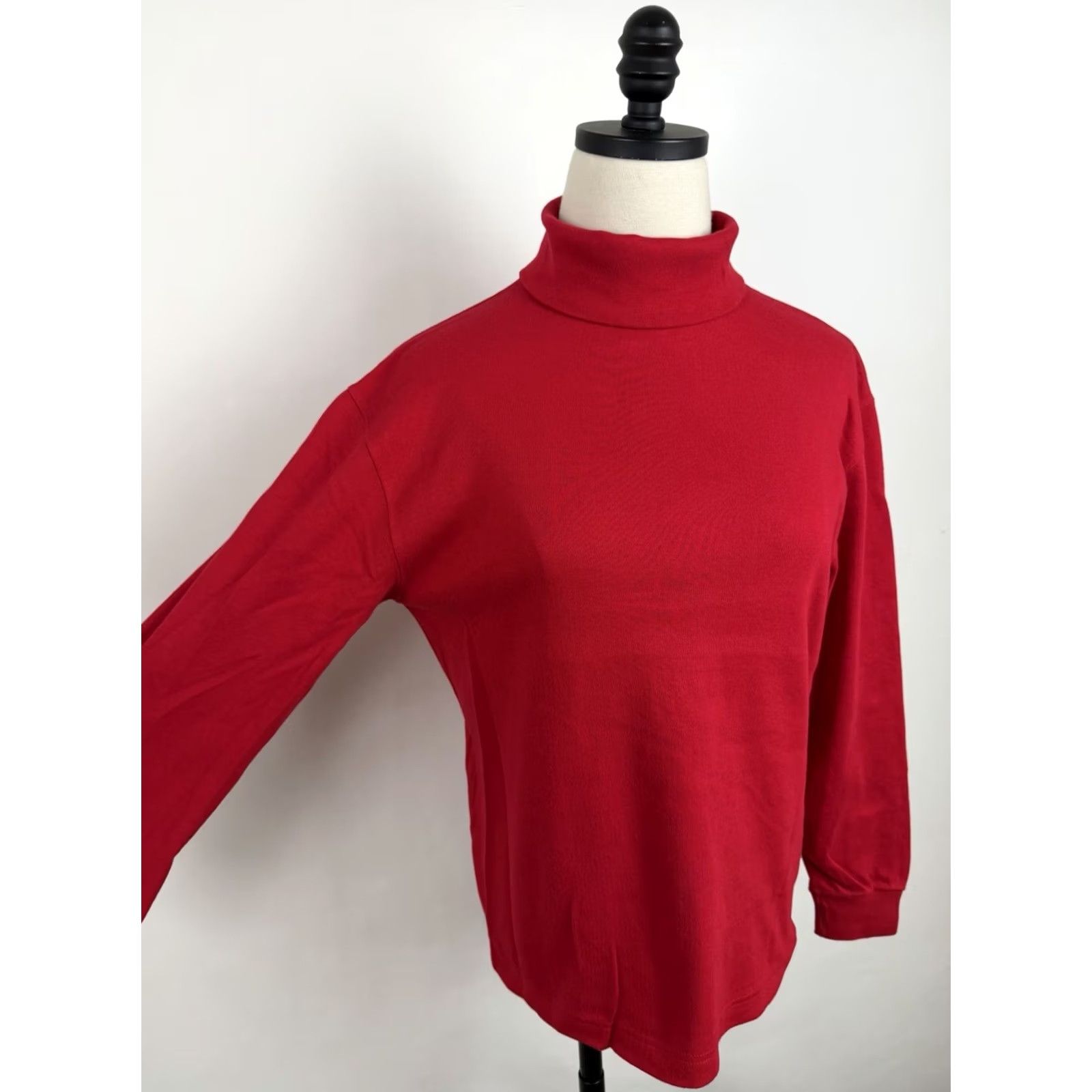 Vintage VINTAGE Westbound Shirt Women XS? 90s Long Sleeve Turtleneck Red Cotton Knit Minimal Retro Size S / US 4 / IT 40 - 4 Thumbnail