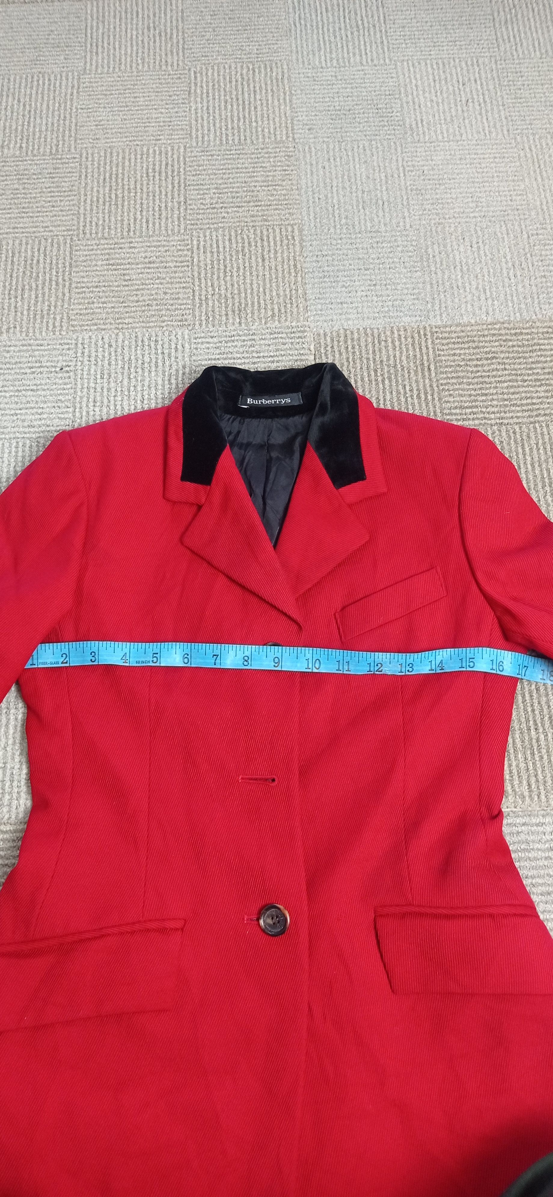 Burberry Vintage 80s Burberrys Wool Jacket Red Made in England Size S / US 4 / IT 40 - 15 Thumbnail