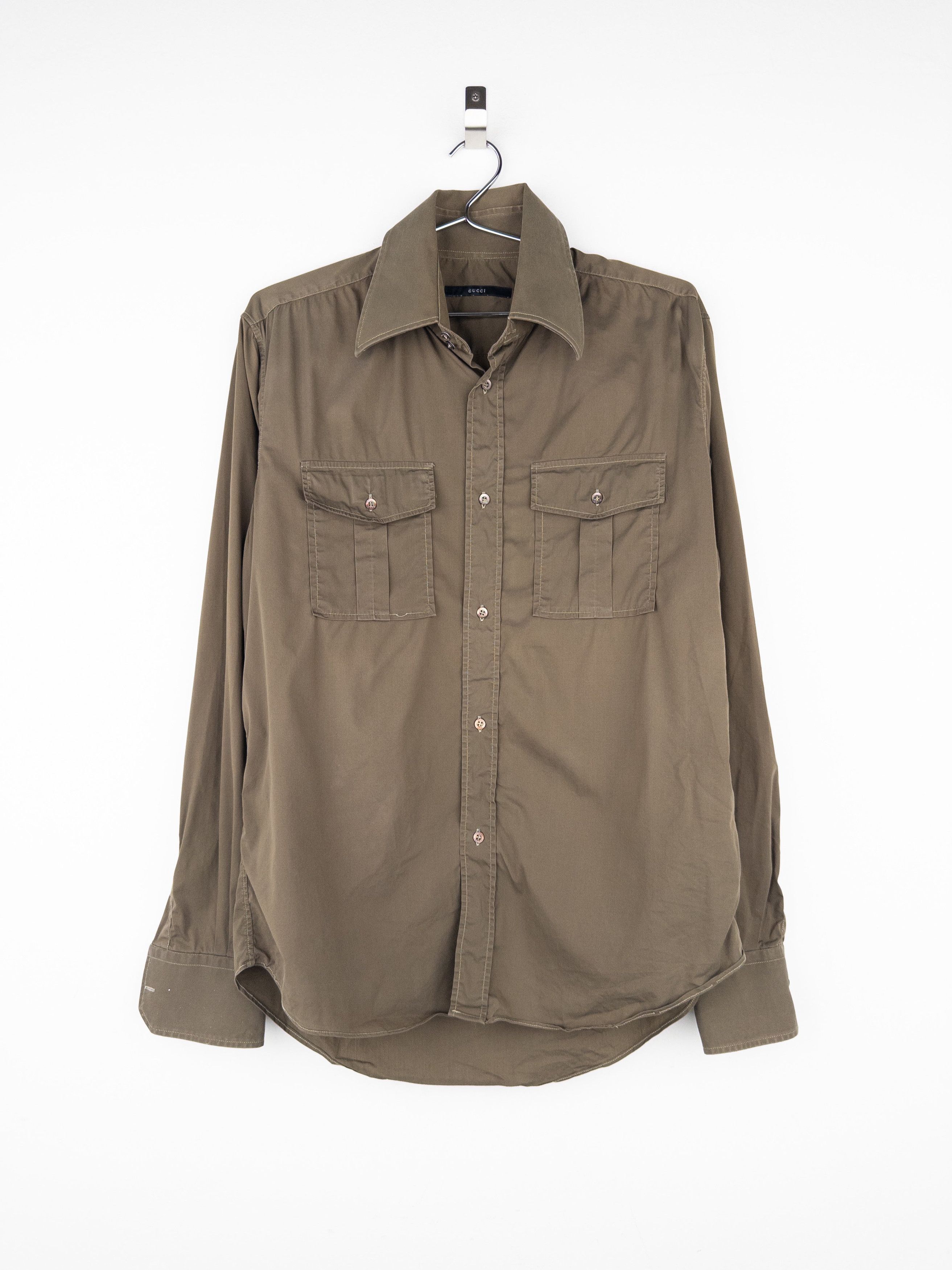 Gucci by Tom Ford SS97 Military Cargo Pocket Button-Up Shirt Size US S / EU 44-46 / 1 - 1 Thumbnail