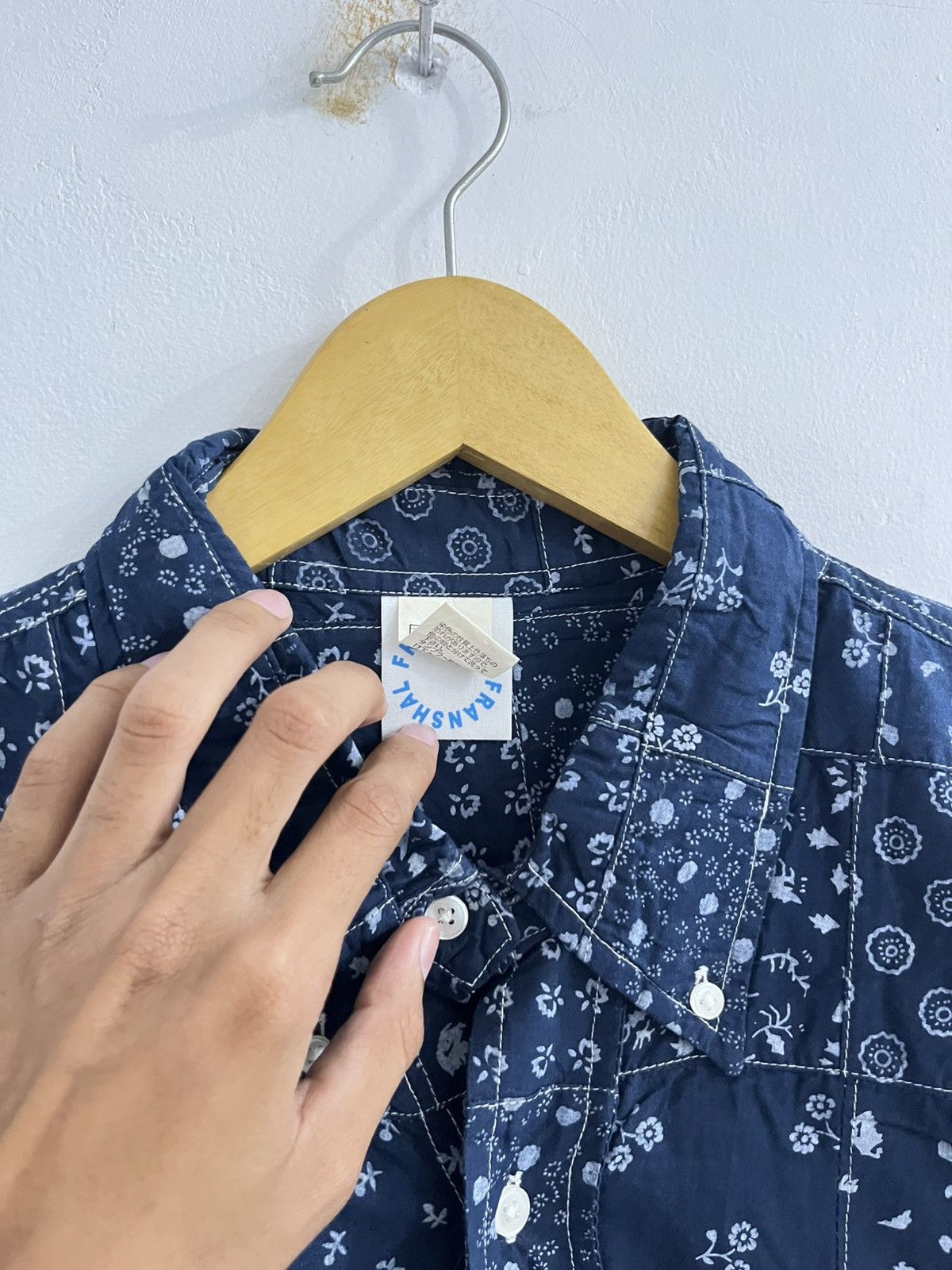 Japanese Brand Franshal Patchwork Shirt Size US XL / EU 56 / 4 - 4 Thumbnail