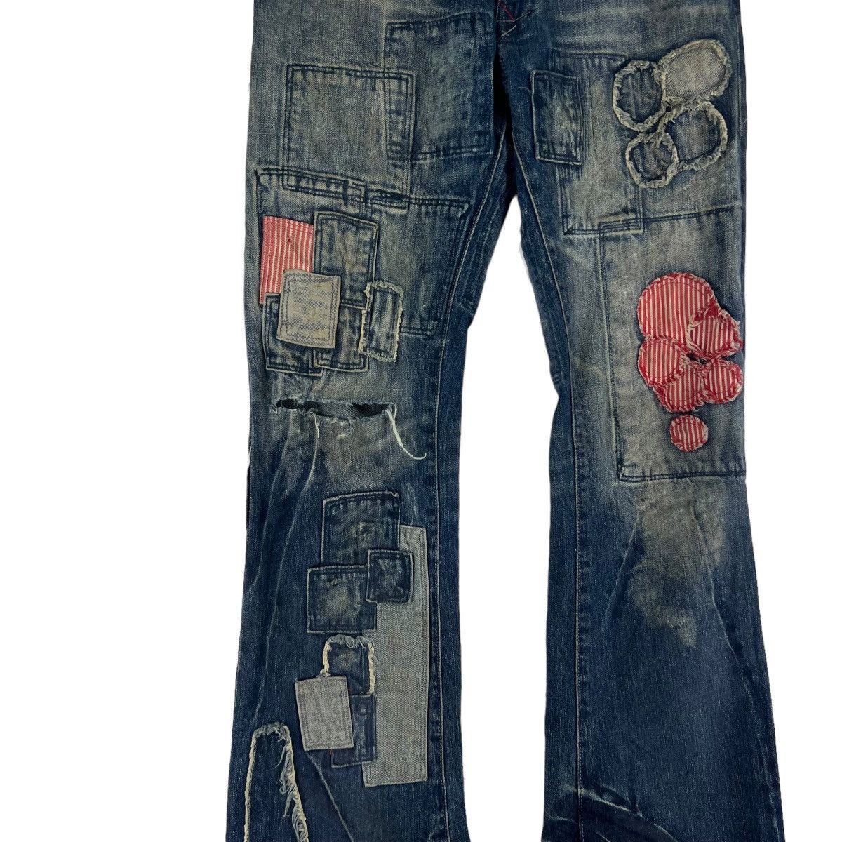 Hysteric Glamour 🔥ARMY OF ME BOWCUT PATCHWORK DENIM JEANS RARE DESIGN Size US 34 / EU 50 - 9 Thumbnail