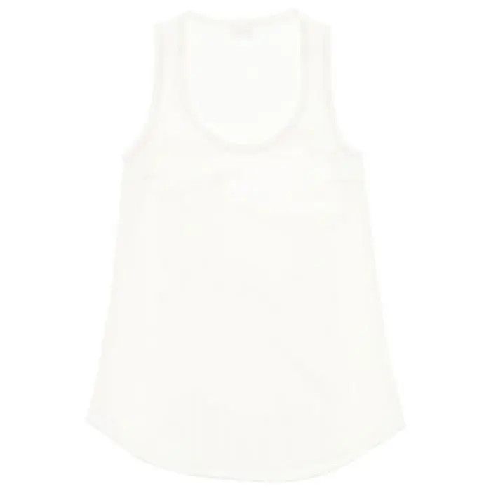 image of Brunello Cucinelli O1S22I1N0424 Silk Satin Sleeveless Top In White, Women's (Size Small)