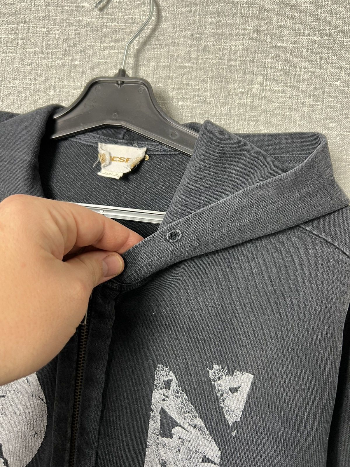 Diesel Rare Vintage Diesel Garment Died Big Logo Zip Up Hoodie Size US M / EU 48-50 / 2 - 7 Thumbnail