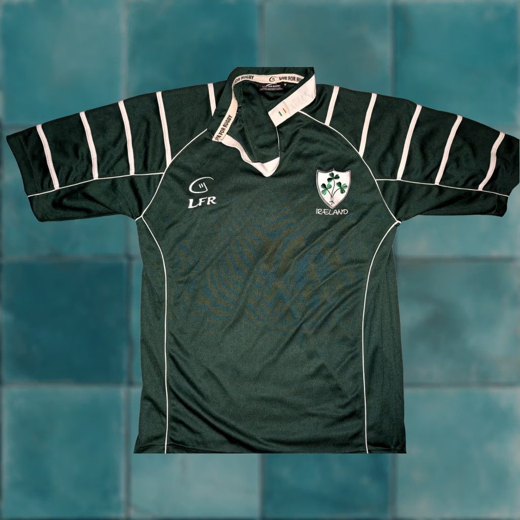 Vintage Live For Rugby Malham Ireland Shirt Men's M Green 100% Breathable Polyester Short Sleeve Crew Neck Size US M / EU 48-50 / 2 - 1 Thumbnail