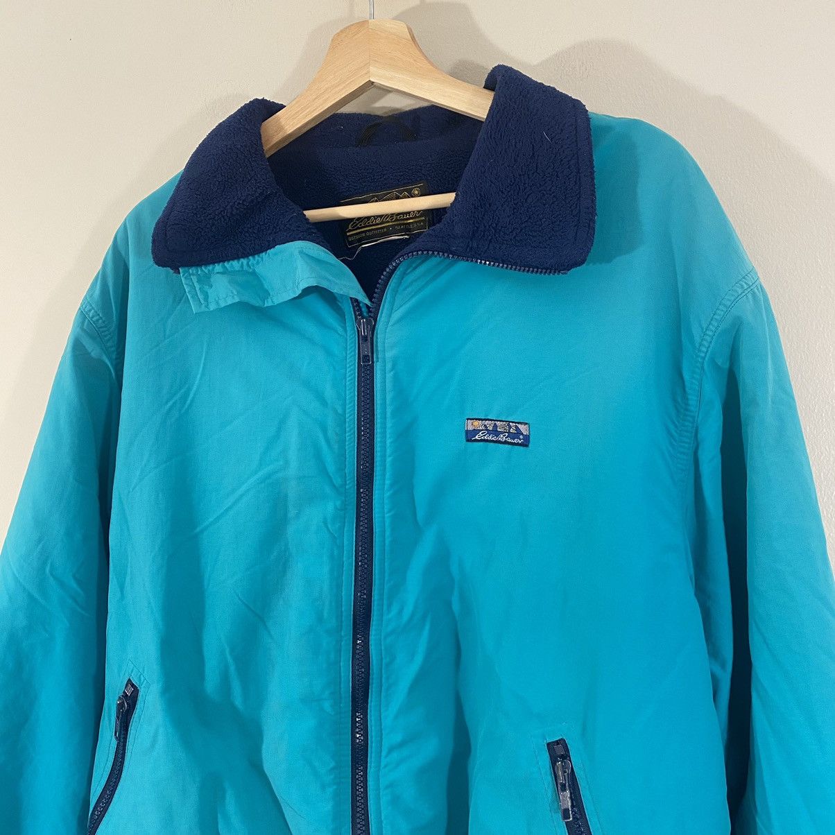 Eddie Bauer × Vintage Vintage Eddie Bauer Fleece Lined Nylon Jacket Aqua Berry Size US L / EU 52-54 / 3 - 3 Thumbnail