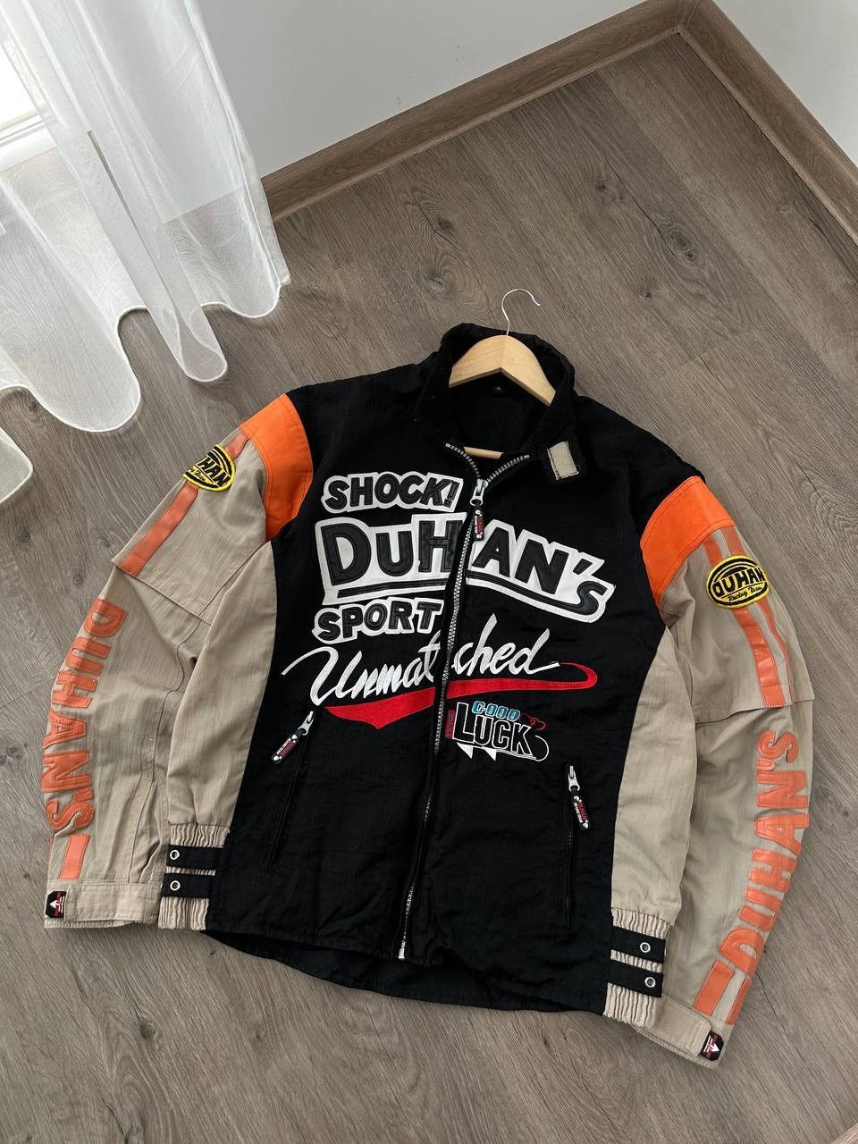 Japanese Brand × Vintage Vintage Duhan’s Shocki Moto Black Big Logo Racing Jacket Size US L / EU 52-54 / 3 - 5 Thumbnail