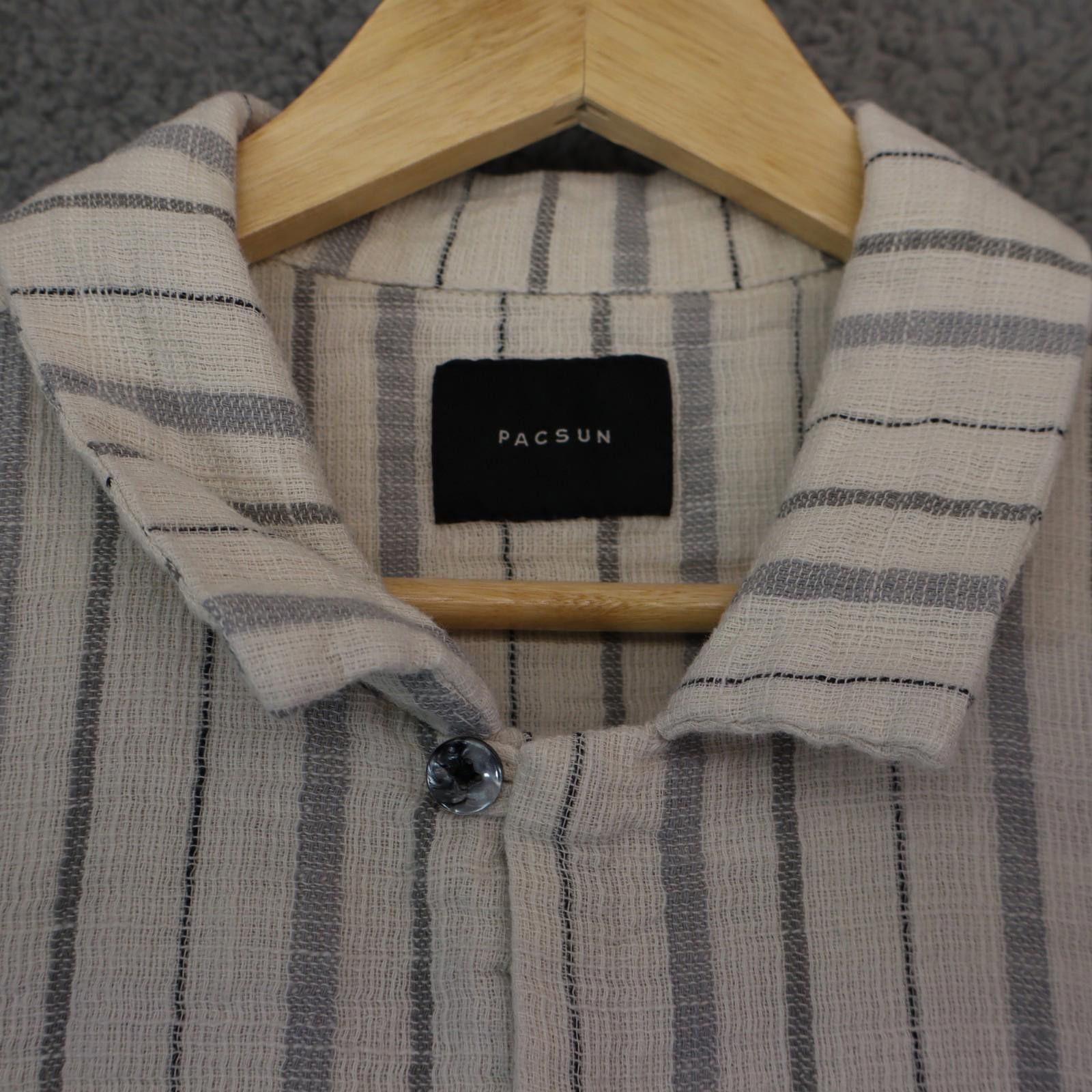 Pacsun Pacsun Men Medium Button Up Striped Woven 100% Cotton Size US M / EU 48-50 / 2 - 2 Thumbnail