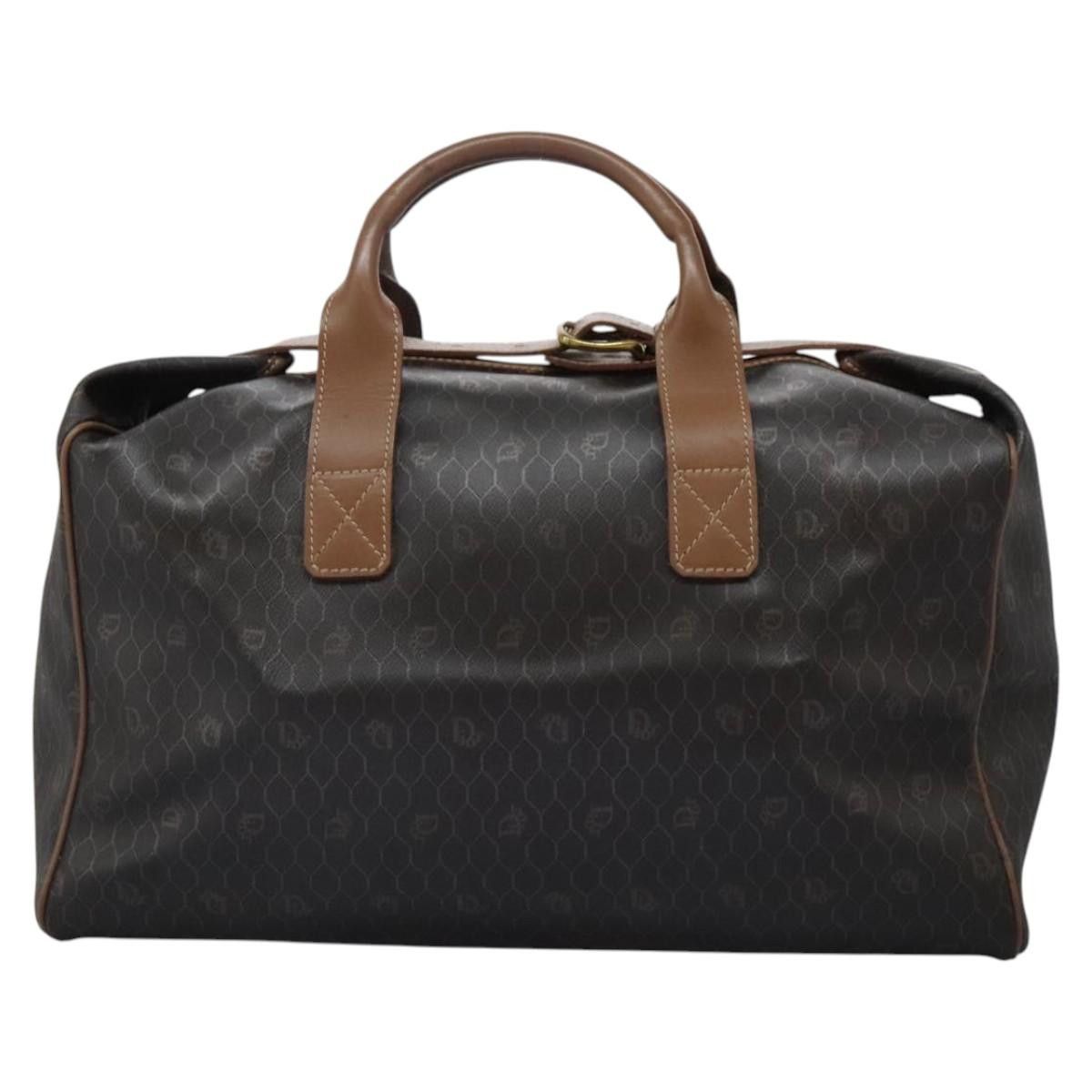 Dior DIOR Honeycomb Canvas Boston Bag Pvc Black Brown Gold Size ONE SIZE - 3 Thumbnail