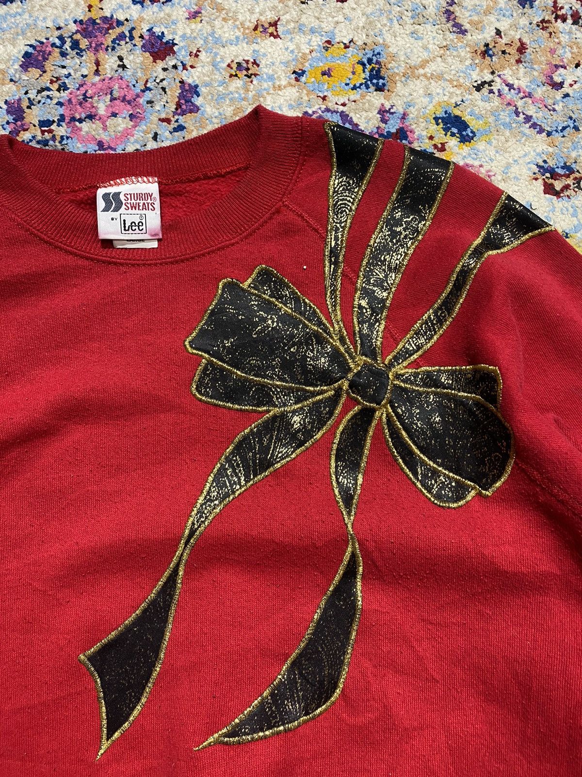 Lee 1989 Lee Sturdy Sweats Embroidered Ribbons Sweatshirts Size US L / EU 52-54 / 3 - 10 Thumbnail