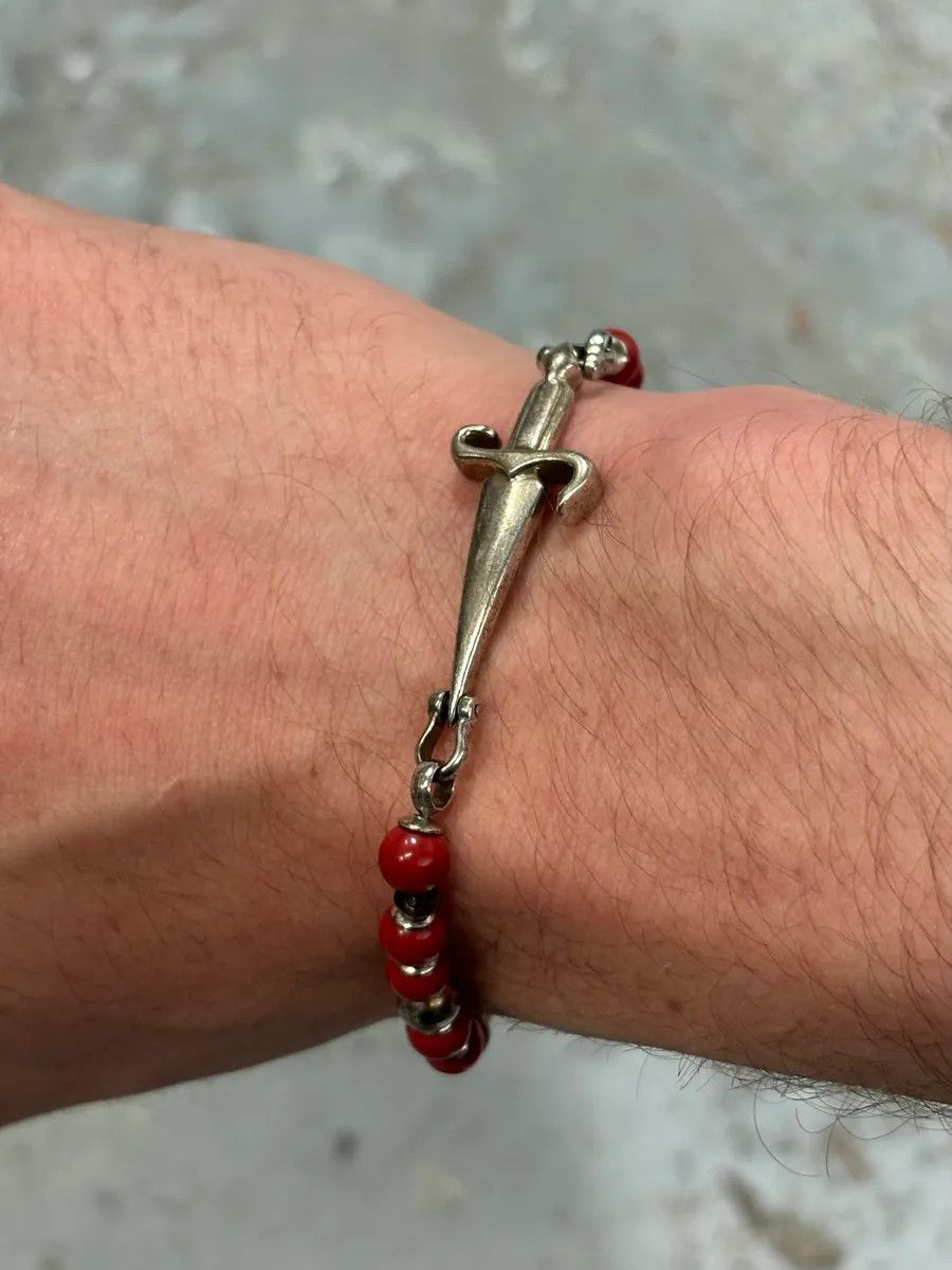 Vintage Cesare Paciotti Red Beaded Cross Charm Bracelet Size ONE SIZE - 3 Thumbnail