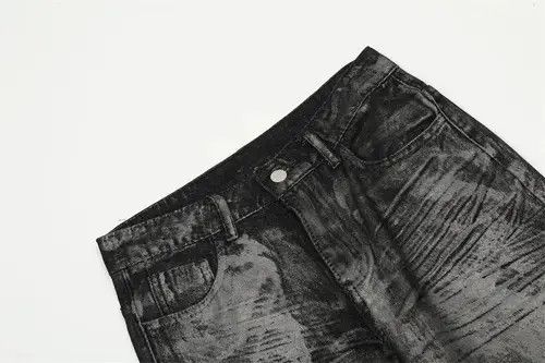 Jean Punk men's ink-splashed dirty loose straight jeans Size US 32 / EU 48 - 3 Thumbnail