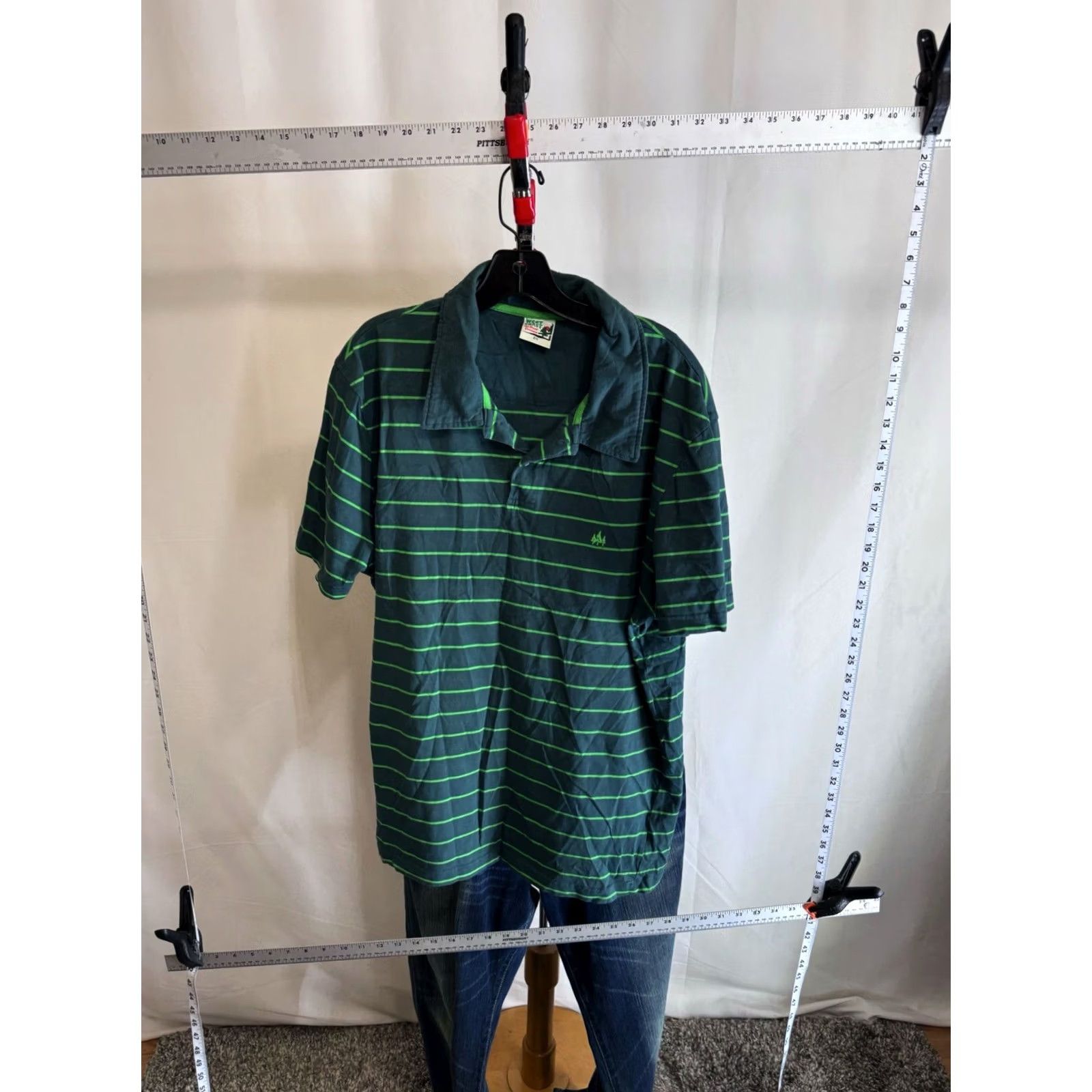 THE GREAT Nike West Coast The Great Outdoors Stripe Pine Tree POLO SHIRT Large L Mens Size US L / EU 52-54 / 3 - 2 Thumbnail