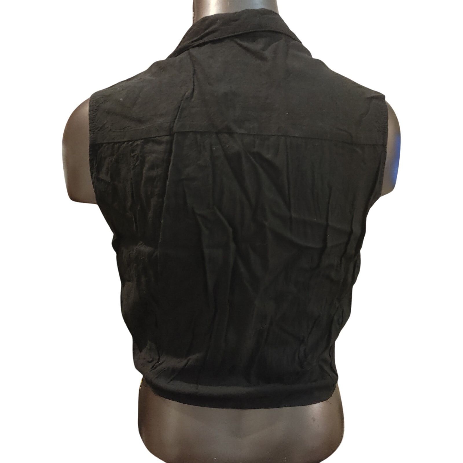 Other Women's LG Black Sleeveless Wrap Front/Button Blouse Size L / US 10 / IT 46 - 2 Thumbnail