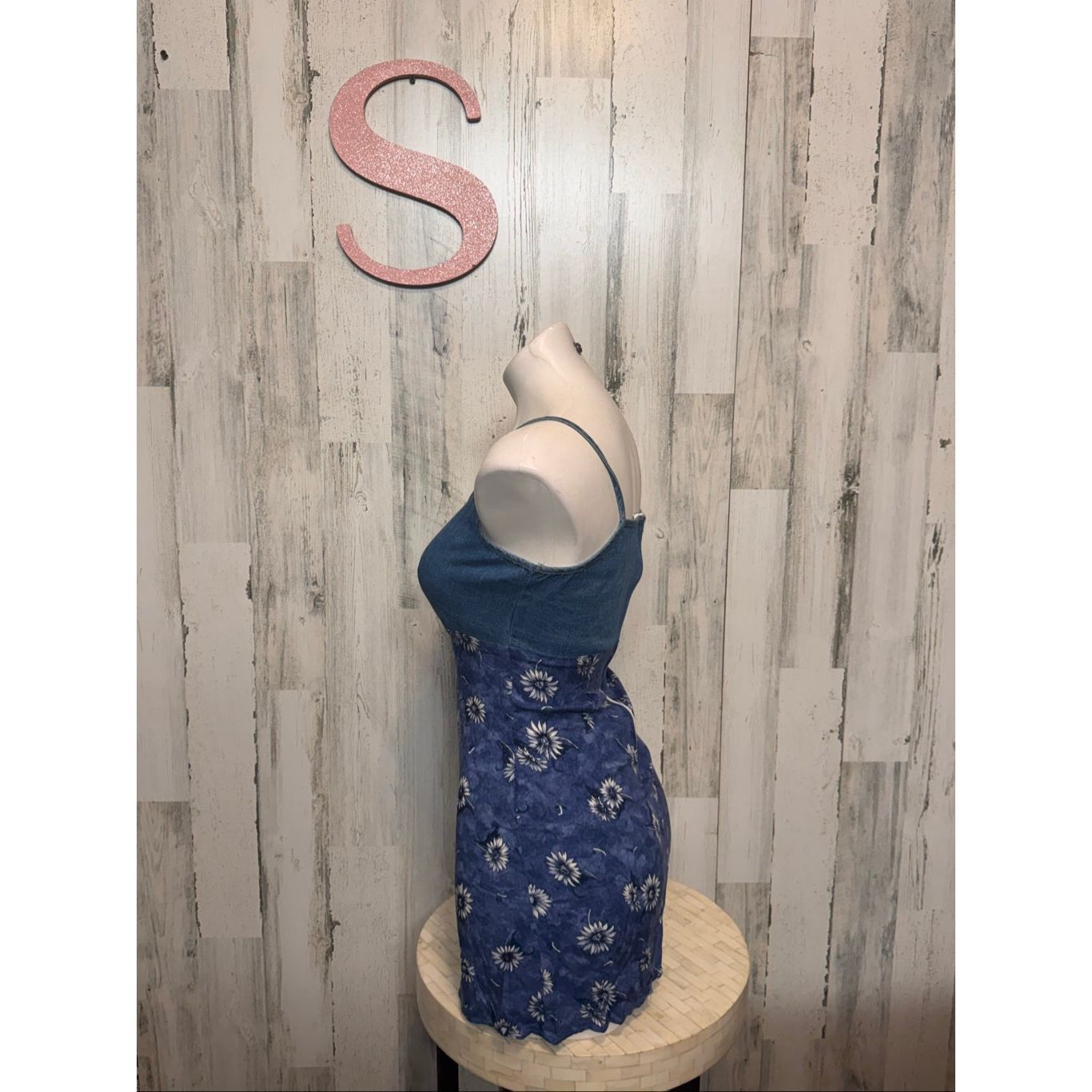 Other RB Basic Denim & Floral Sunflower Print Mini Dress Women’s S Size S / US 4 / IT 40 - 2 Thumbnail