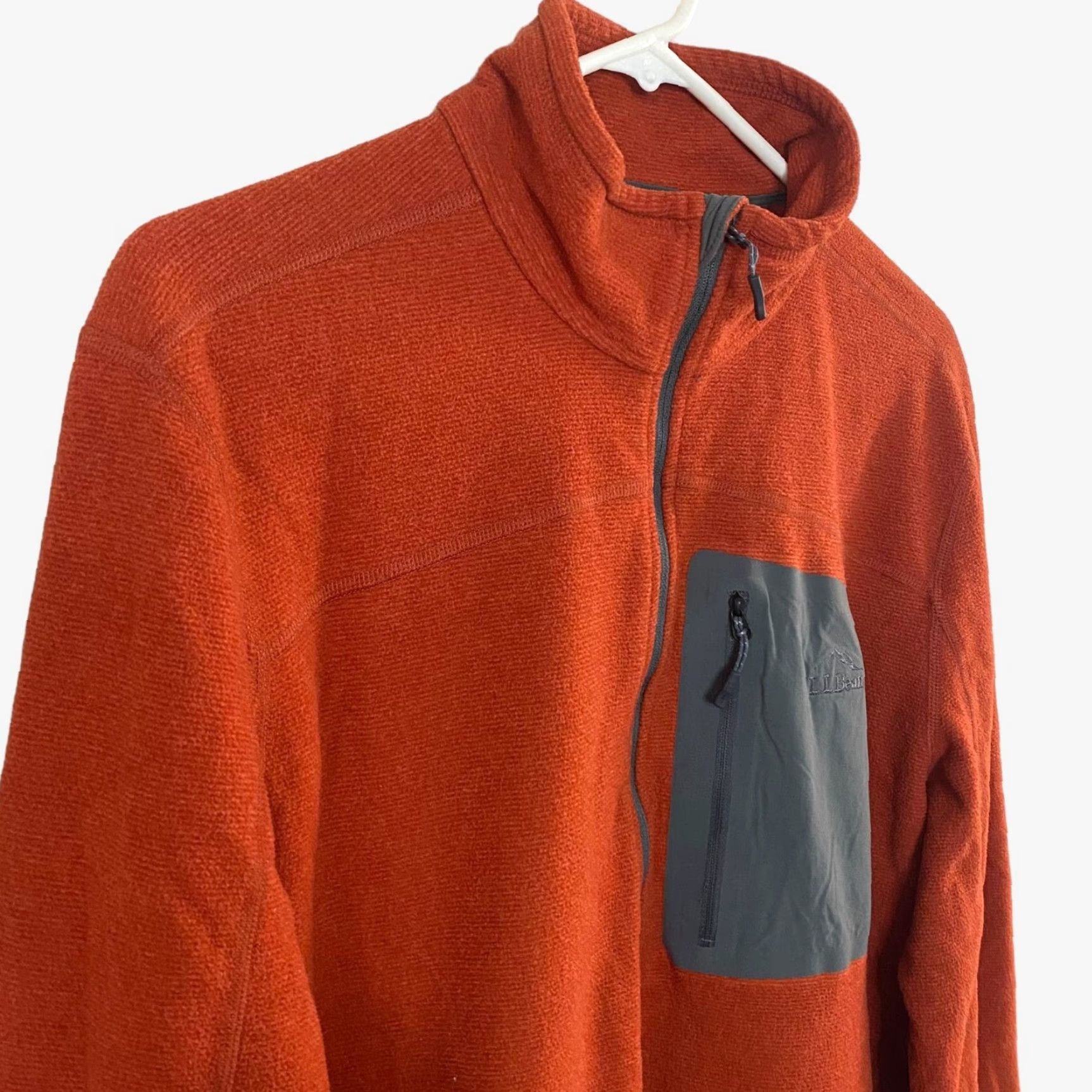Vintage L.L Bean Half-Zip Sweater Orange Fleece Mock Neck Pullover Mens XL Shirt Size US XL / EU 56 / 4 - 4 Thumbnail