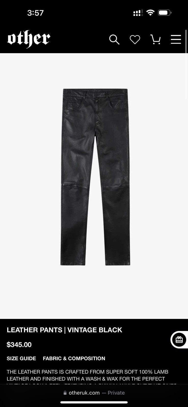OTHER UK LEATHER PANTS