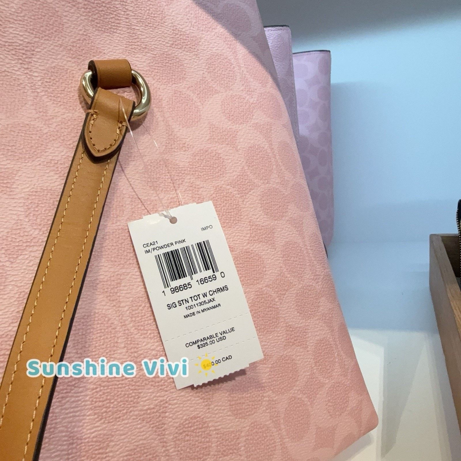 Coach NWT COACH CEA21 Station Tote Bag Leather Gold Powder Pink Size ONE SIZE - 2 Thumbnail