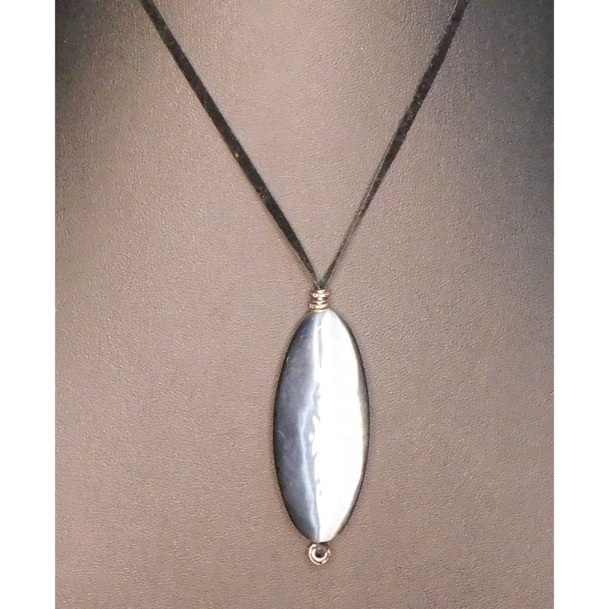 Other Silver Gothic Cat Eye Glass Pendant Necklace Size ONE SIZE - 3 Thumbnail