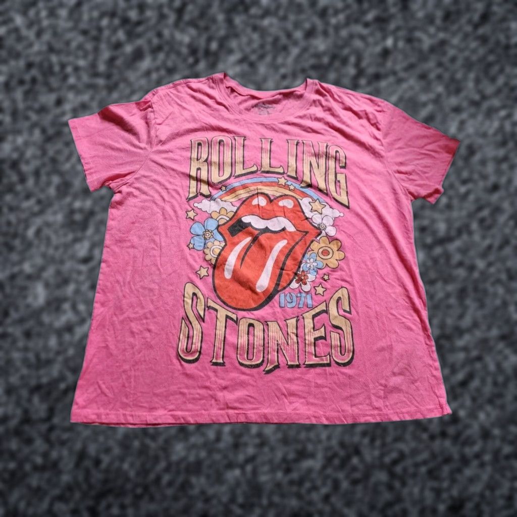 Doublet Womens THE ROLLING STONES UK TOUR 1977 Double Sided Distressed T Shirt Pink XL Size XL / US 12-14 / IT 48-50 - 1 Thumbnail