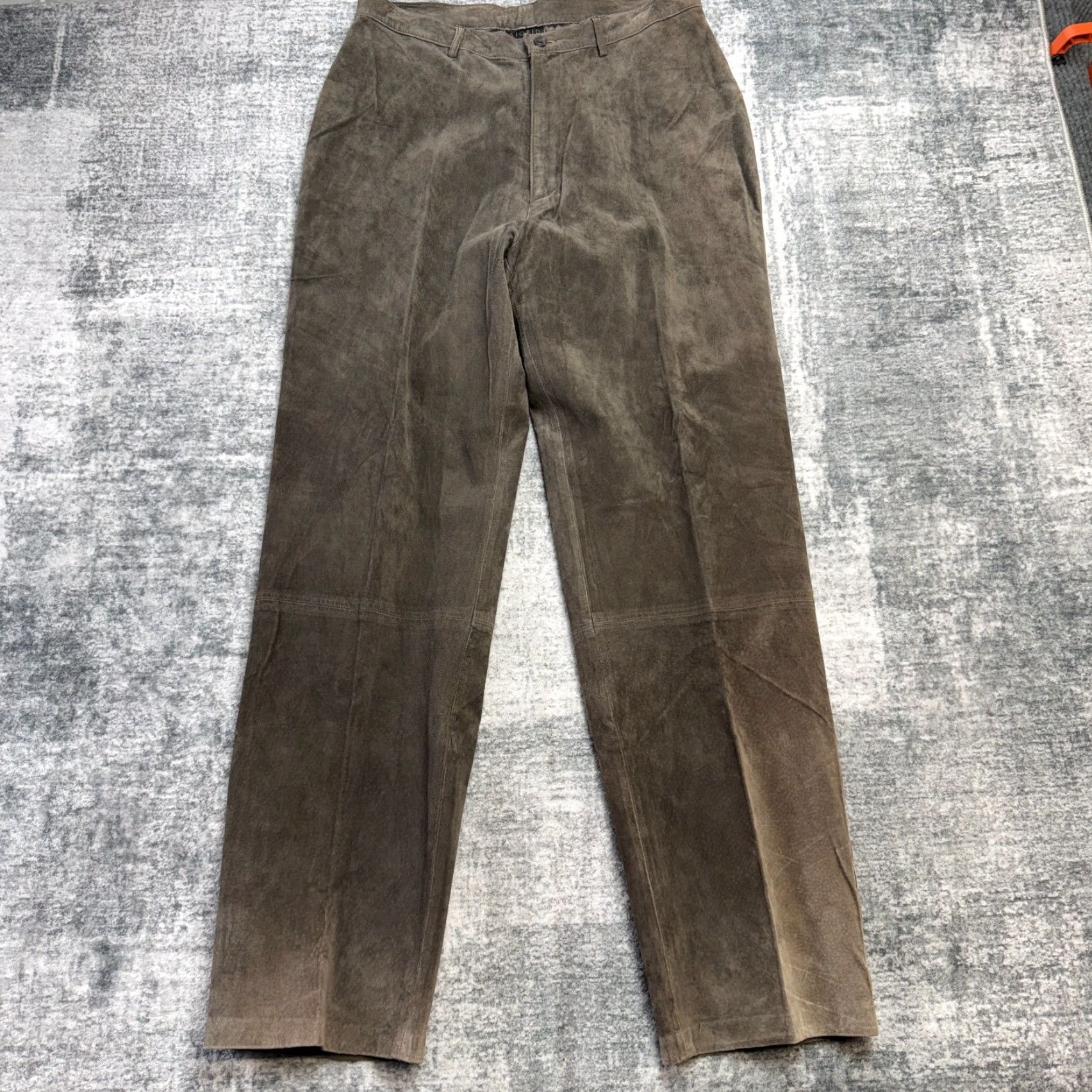 Vintage Sigrid Olsen Leather Pants Womens 14 Brown Suede Straight Trouser Western Boho Denim? Size 36" / US 14 / IT 50 - 2 Thumbnail