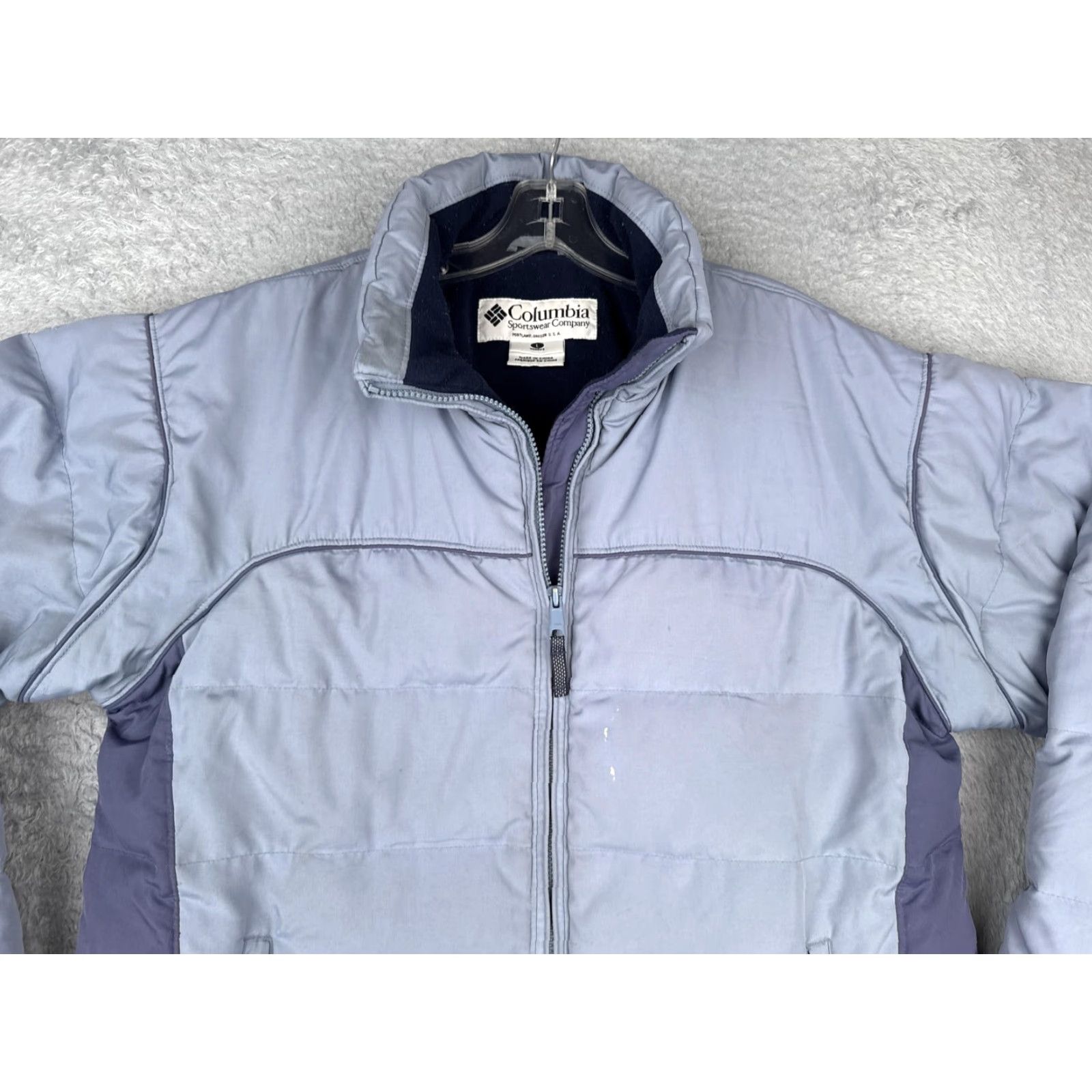 Vintage Columbia Sportswear Jacket Womens Large Gray Puffer Insulated Fleece Lined Mid-Length Zip Pockets Quilted Full Zip Size L / US 10 / IT 46 - 6 Thumbnail