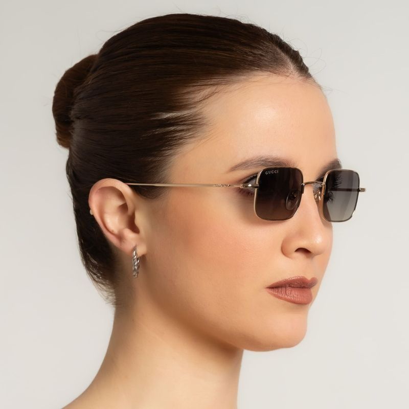 Gucci NEW GUCCI SUNGLASSES GG1813S 001 GOLD/GRAY WOMEN EYEWEAR GUC Size ONE SIZE - 3 Thumbnail