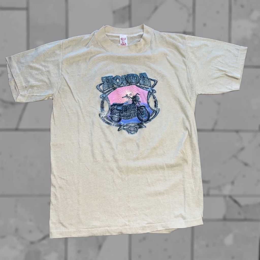 Honda VTG 1978 Honda 750 Four Motorcycle single stitch tee Selby Boyd L Mens Size US L / EU 52-54 / 3 - 1 Thumbnail