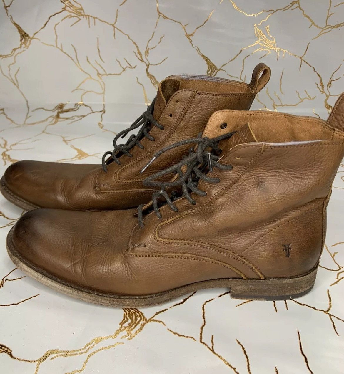Frye Frye Mens Phillip Lace Up Brown Boots 3487883 US9 D EU42 Size US 9 / EU 42 - 2 Thumbnail