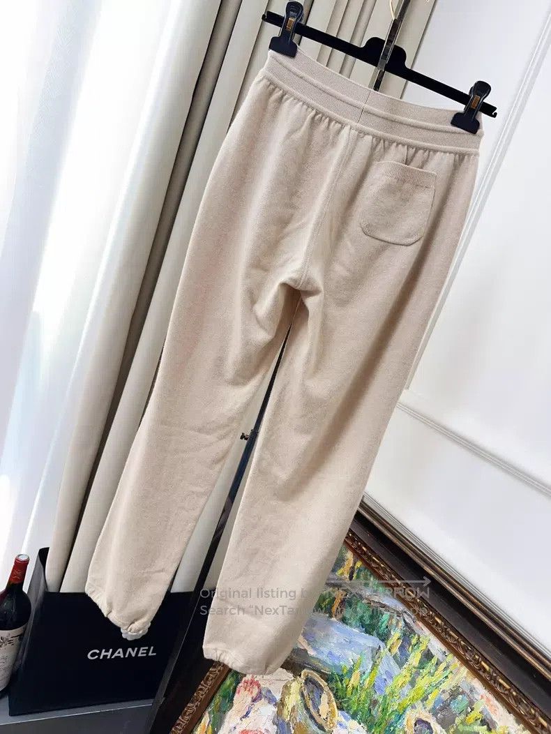 Loro Piana Loro Piana Light Beige Knit Drawstring Casual Pants Size 25" / US 0 / IT 36 - 2 Thumbnail
