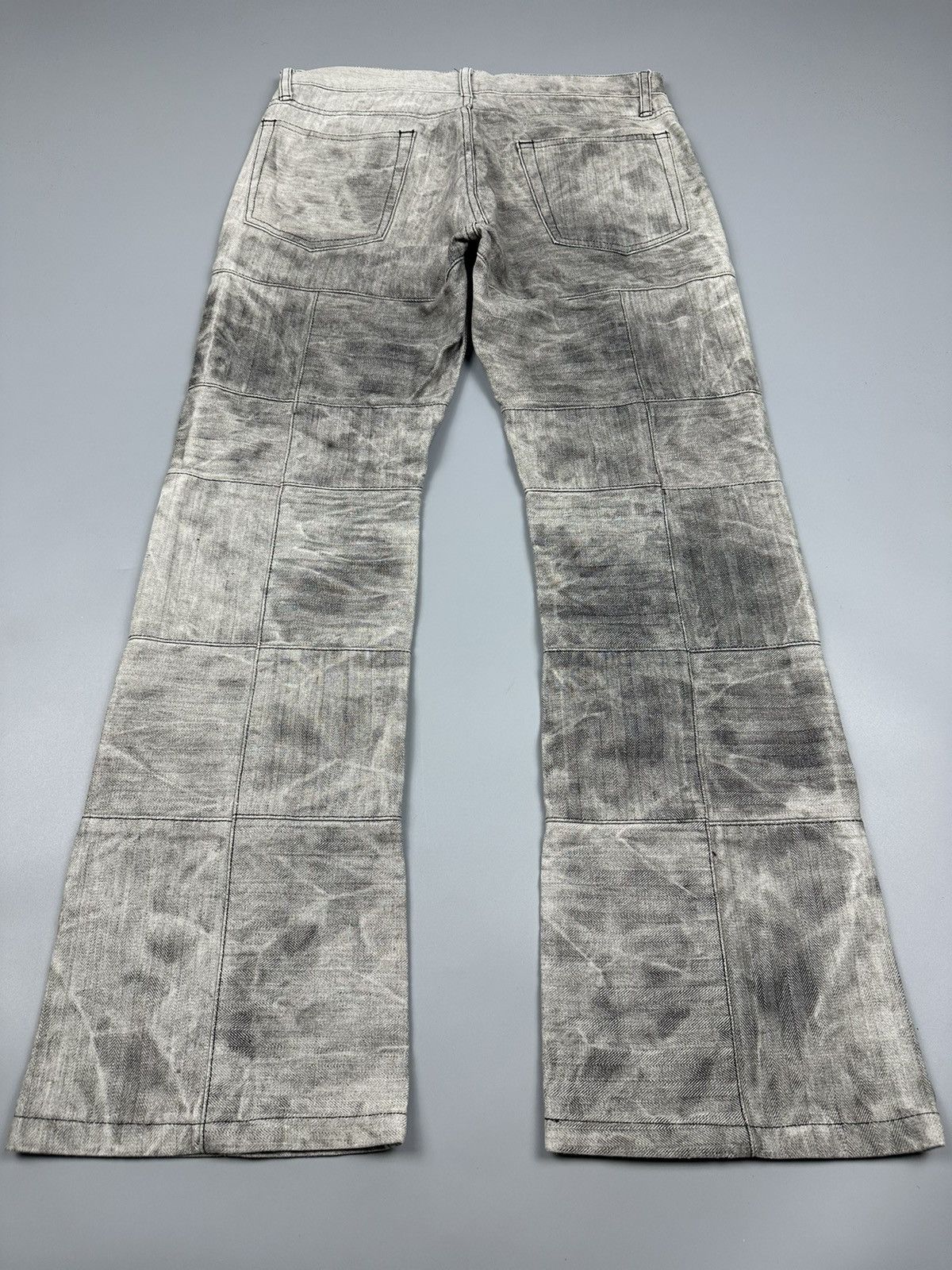 If Six Was Nine × Le Grande Bleu (L.G.B.) 🔥Sick🔥Vintage Rupert Smoke Checkered Patchwork Flared Design Size US 31 - 4 Thumbnail