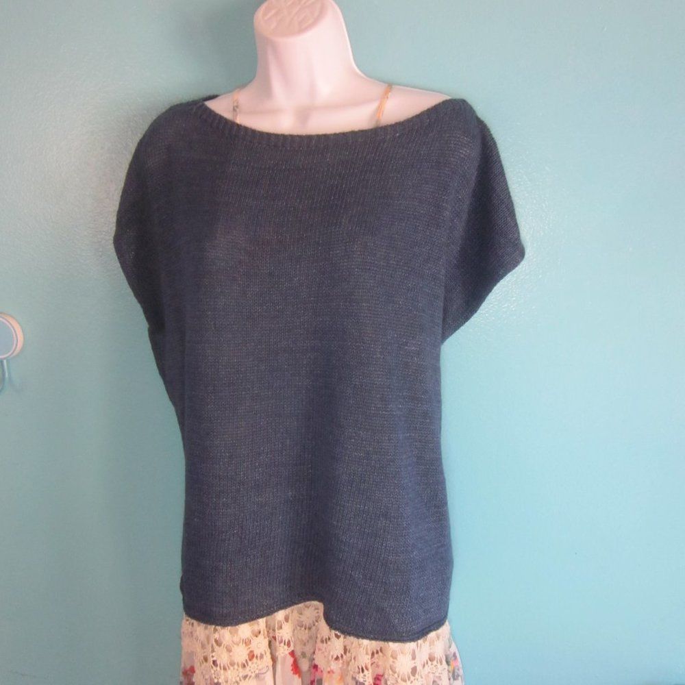 3.1 Phillip Lim Blue Linen Loose Sweater Pullover One Size Maevy Size ONE SIZE - 1 Thumbnail