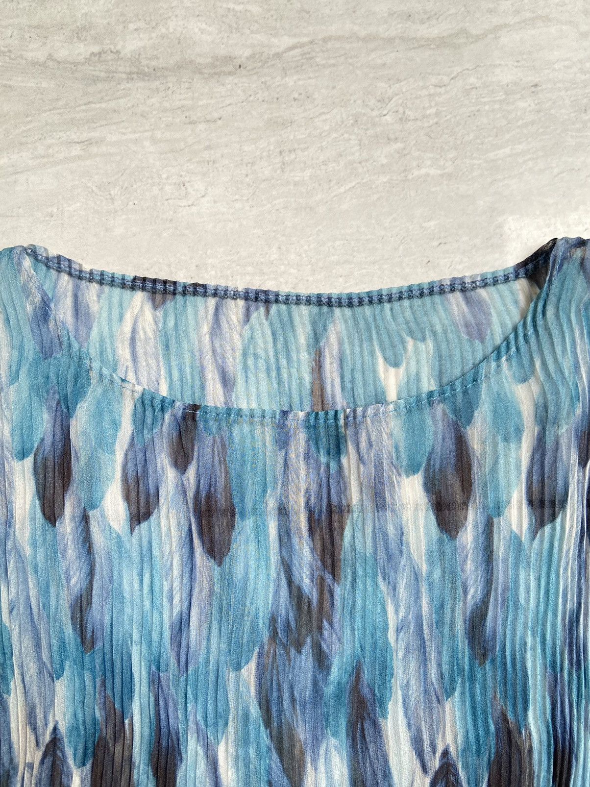 Designer × Japanese Brand PLEATSME Blue Pleats Long Sleeve T-shirt Size US XS / EU 42 / 0 - 5 Thumbnail