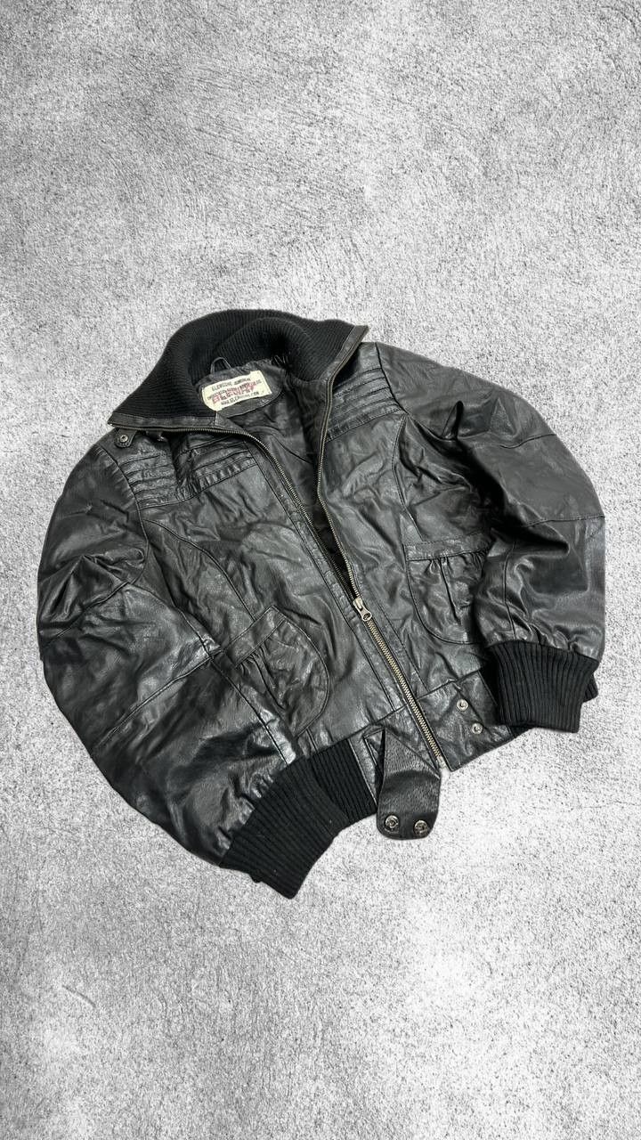 Vintage Avant Garde Rick Owens Style Washed Cropped Leather Jacket Size US L / EU 52-54 / 3 - 2 Thumbnail
