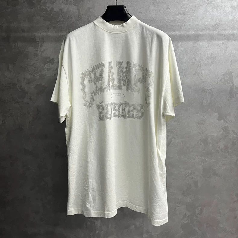 Balenciaga Balenciaga White 24 Letter Pattern Printed Round Neck Casu Size US M / EU 48-50 / 2 - 1 Thumbnail